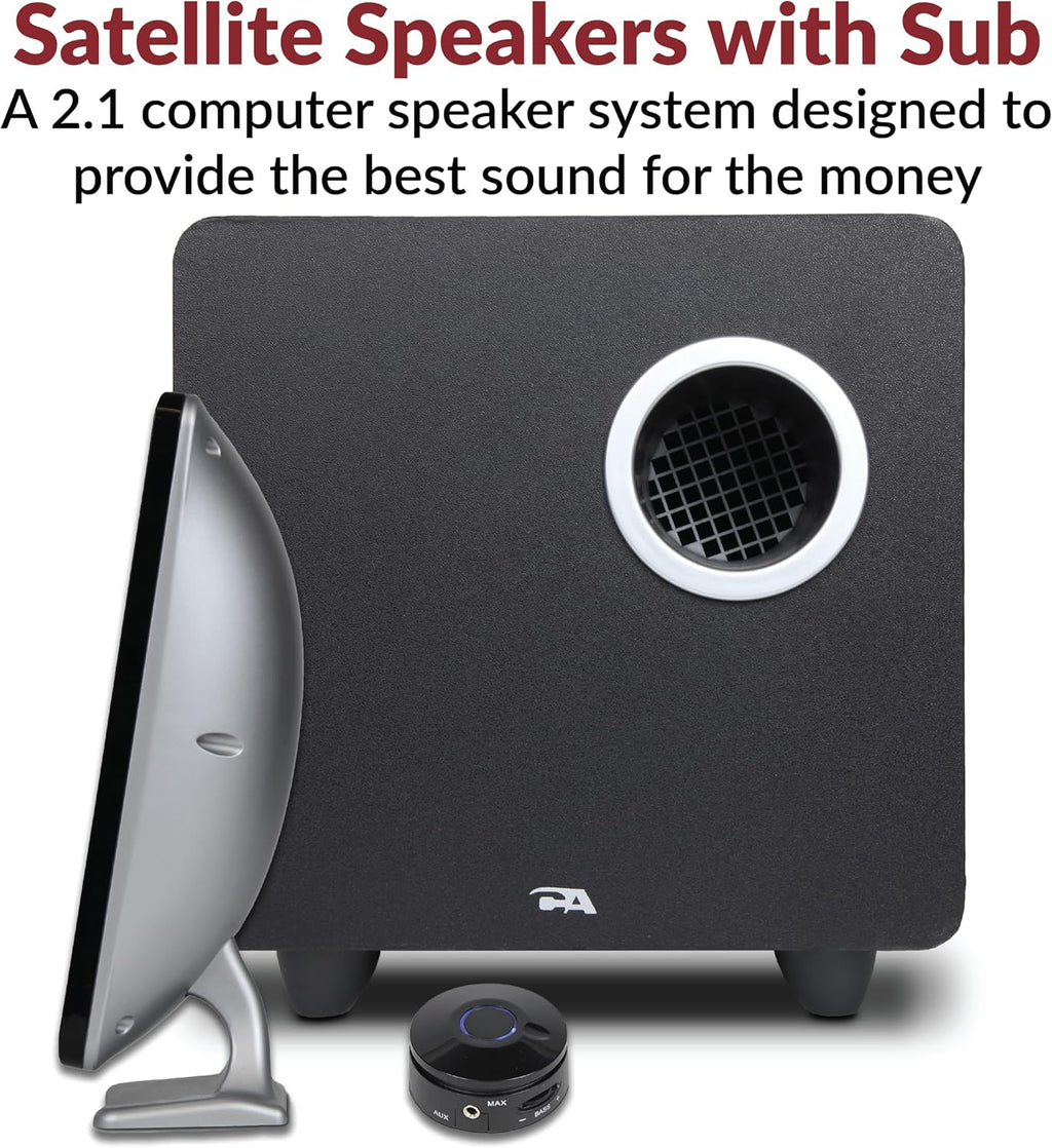 Cyber Acoustics CA-3610 2.1 Multimedia Speaker System with Subwoofer – 2 Sizes