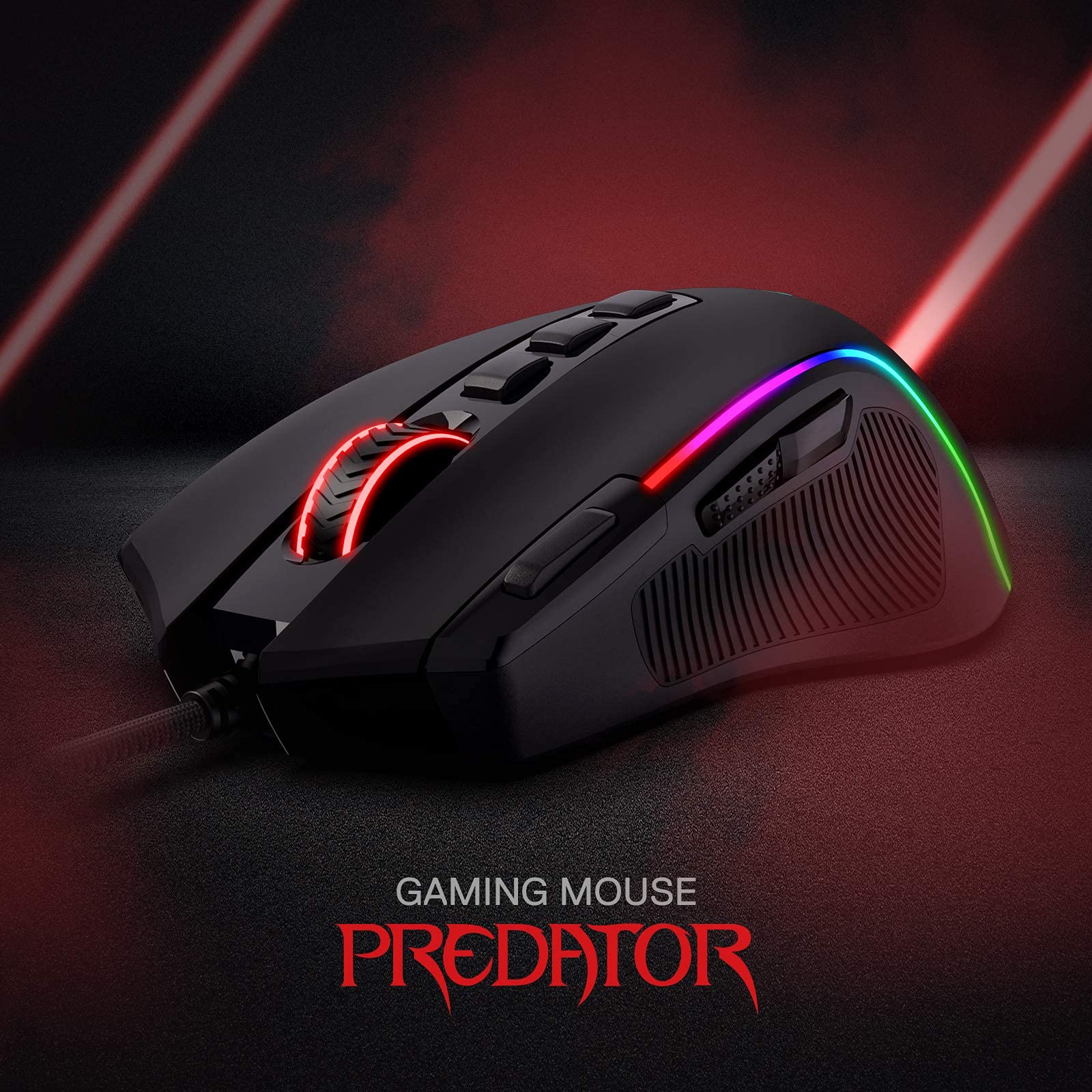Redragon M612 Predator RGB Gaming Mouse, 8000 DPI Wired Optical Mouse with 11 Programmable Buttons & 5 Backlit Modes, Software Supports DIY Keybinds Rapid Fire Button - Flex Gamingproduct_type