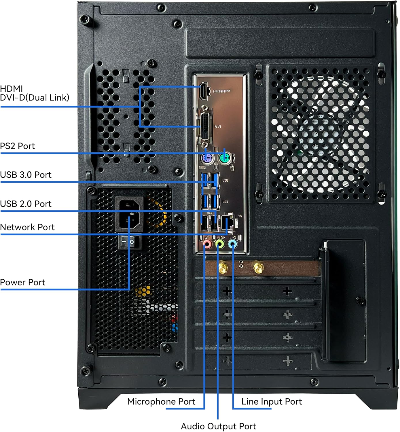 YAWYORE Gaming PC Desktop Computer AMD R5 5600GT 16GB 1TB NVMe Towers WiFi | 16GB DDR4 3200MHz, 1TB M.2 NVMe PCIe, 550W 80PLUS PSU, WiFi BT, Game Design Office Console - Flex Gamingproduct_type