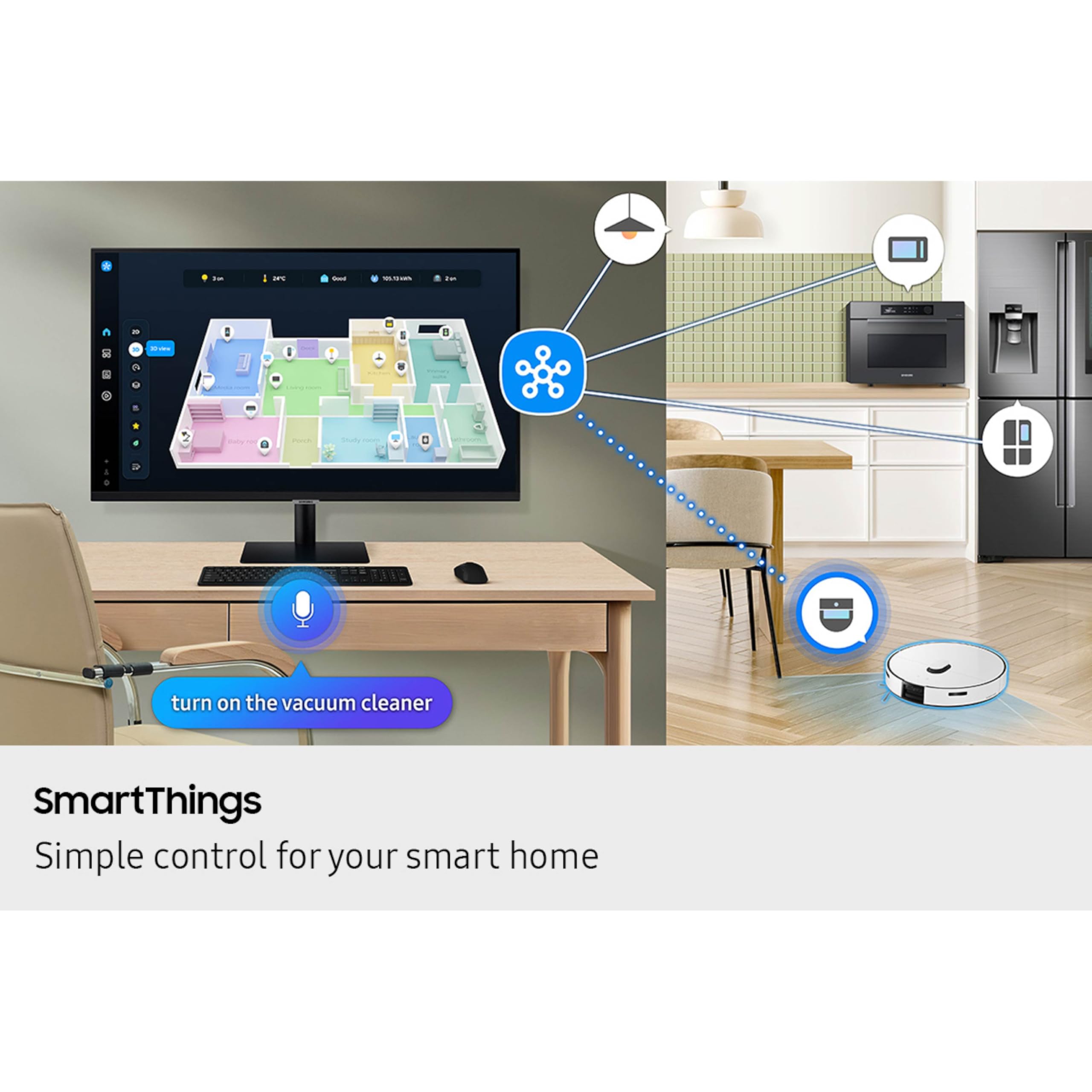 Samsung 43” Smart Monitor M7 (M70F) 4K UHD Display, Samsung Vision AI, Smart TV Apps, Gaming Hub, USB-C, HDMI and USB-A, Black, LS43FM702UNXZA, 2025 - Flex Gamingproduct_type