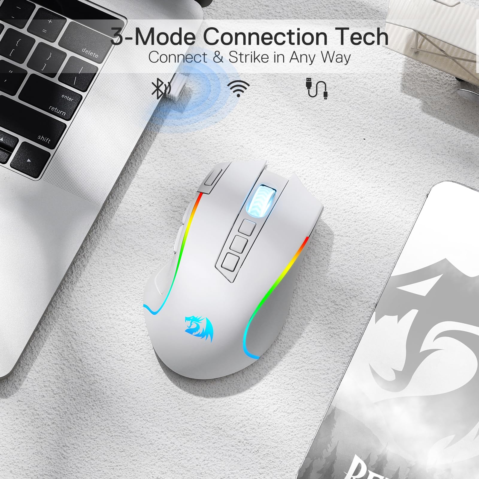 Redragon M612 Predator RGB Gaming Mouse, 8000 DPI Wired Optical Mouse with 11 Programmable Buttons & 5 Backlit Modes, Software Supports DIY Keybinds Rapid Fire Button - Flex Gamingproduct_type