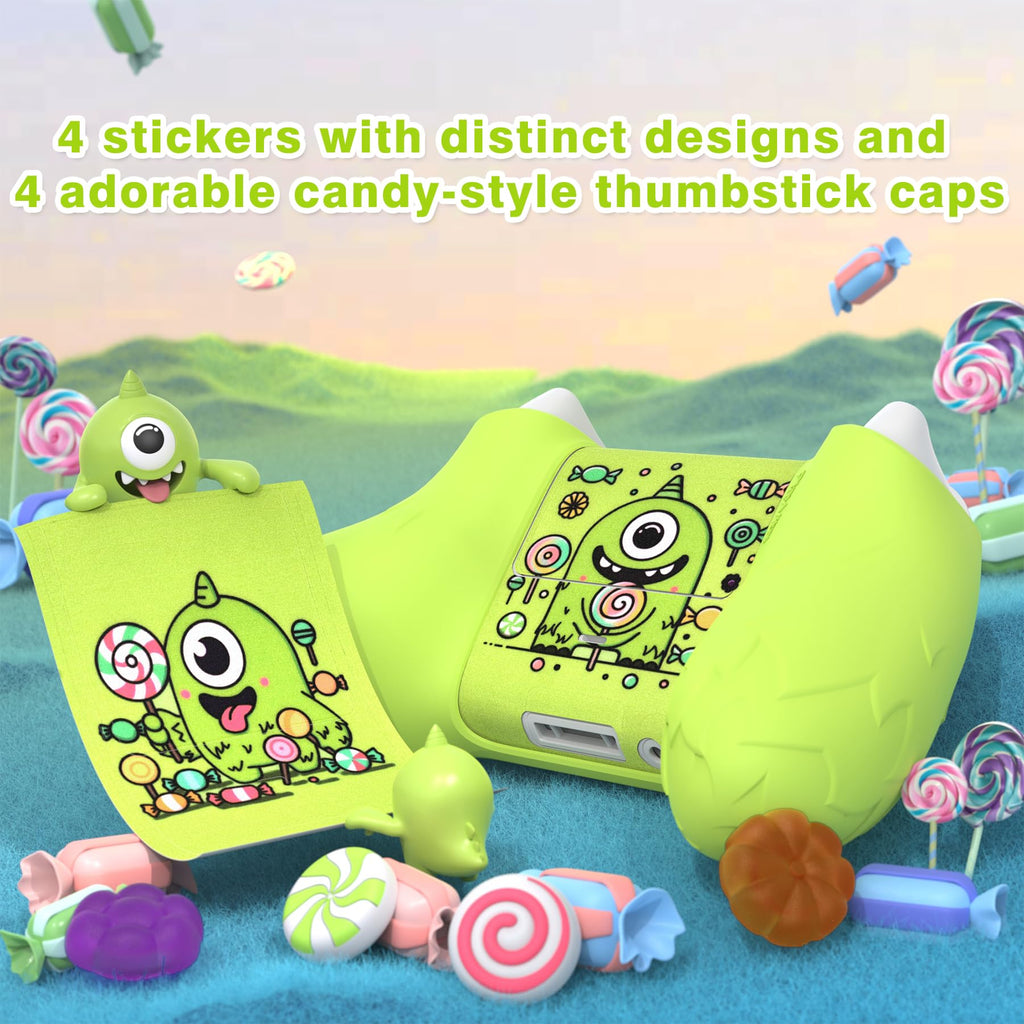 PlayVital MonoEye Monster Controller Skin for Xbox Series X/S - Cute Anti-Slip Silicone Cover Case with 4 Candy Thumb Grip Caps & Stickers, Full Protection Set, Green - Flex Gamingproduct_type