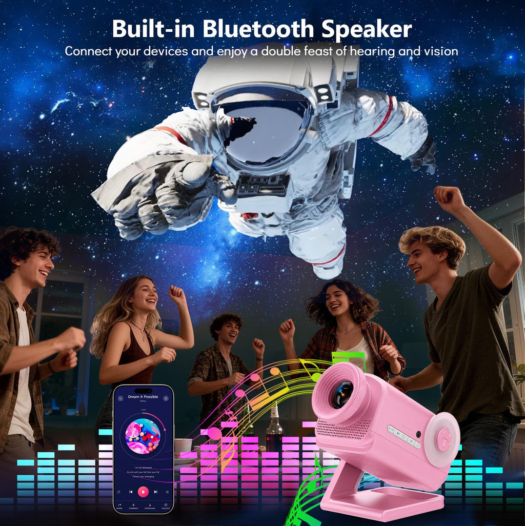 Rossetta 3D Projector with 60 Scenes, Galaxy Star Projector for Room Decor | Bluetooth Speaker, 1H/2H Timer & Remote, Night Light for Bedroom, Party, Christmas & Birthday Gifts for Adults, Girls, Boys