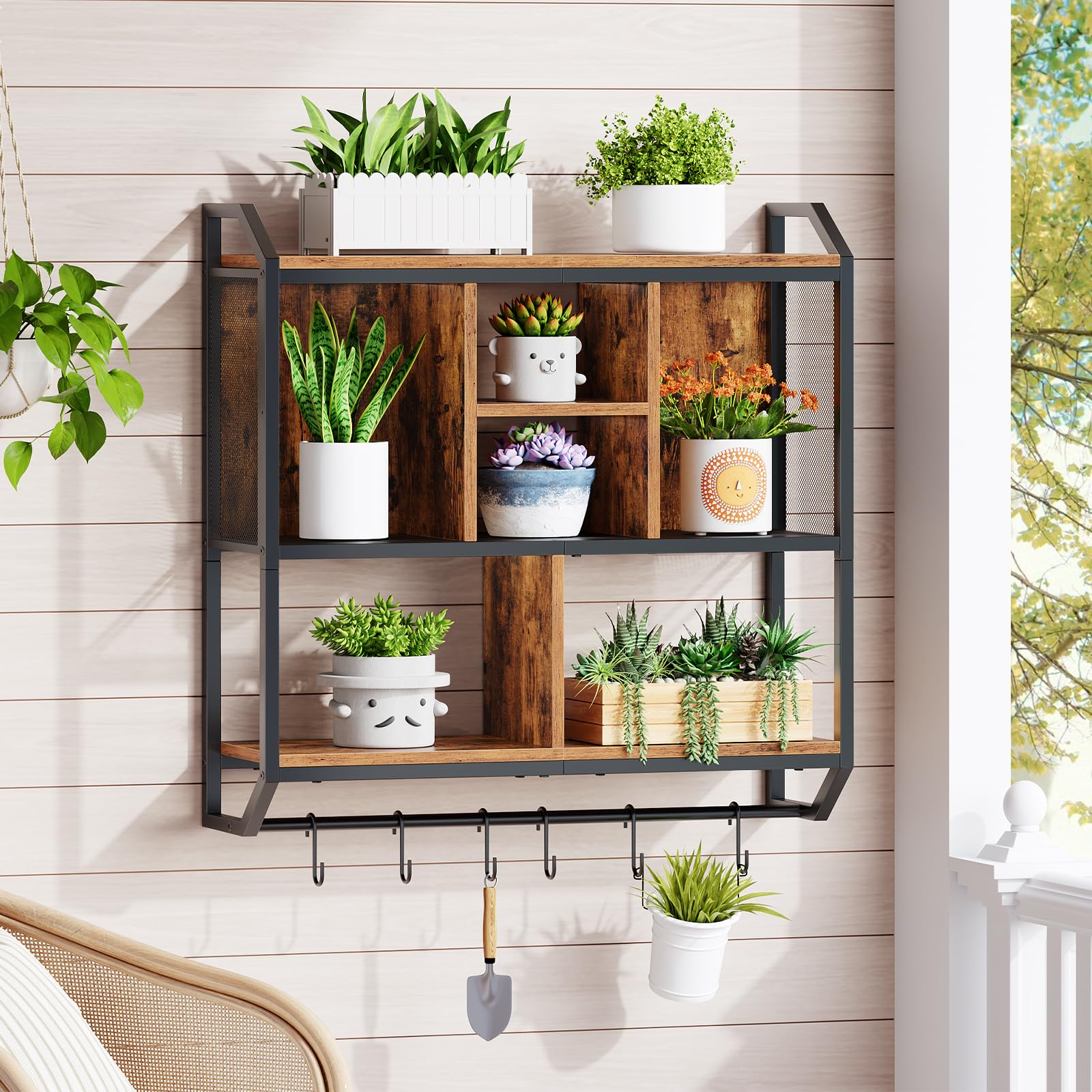 HOOBRO Gaming Floating Shelves with LED Lights, 28.7" LED Wall Mounted Shelf, 3-Tier Display Rack for Wall Storage, Floating Rack with Hanging Rod and 6 S-Hooks, for Gaming Room, Black BB70DBJ01 - Flex Gamingproduct_type