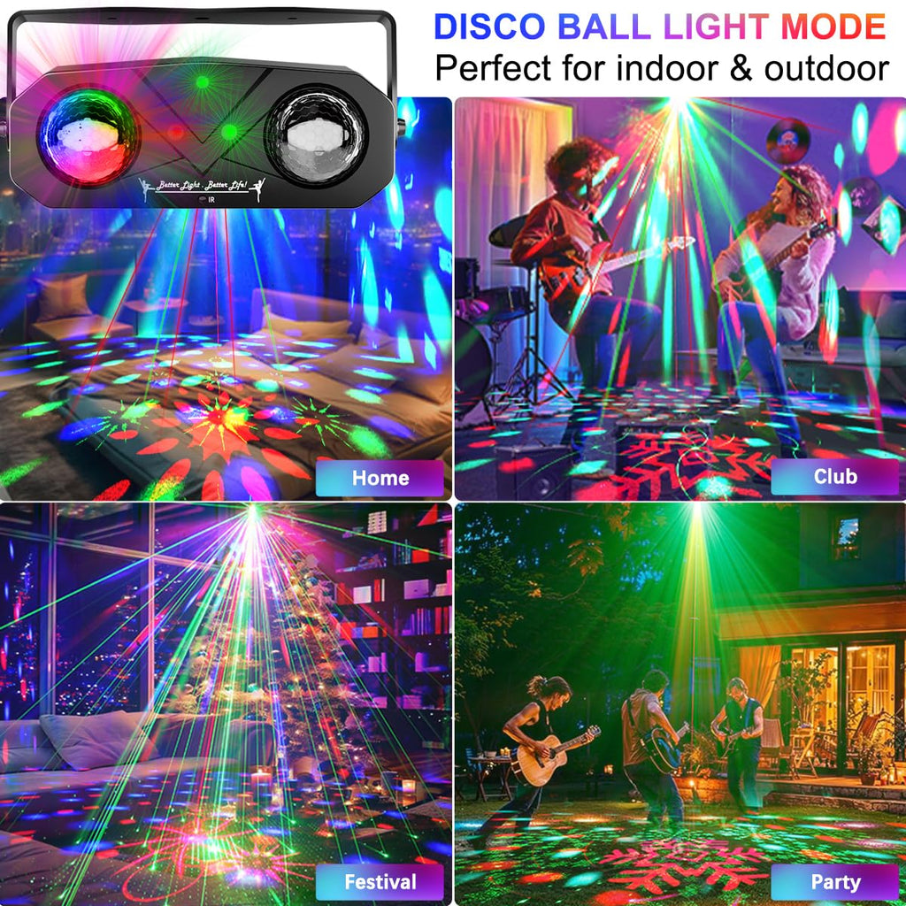 Party Lights,Disco DJ Strobe Light Rave Stage Projector Effect Dance Club Light Sound Activated with Remote Control for Parties Home Show KTV Pub Dance Christmas