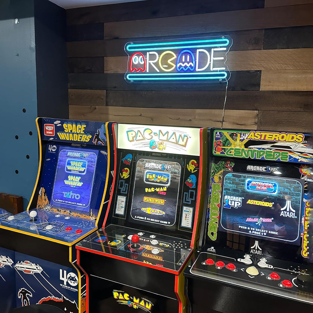 Custom Arcade Neon Sign, Ugrade Retro Game Ghost LED Neon Light Sign, Handmade Aesthetic Night Lamp for Game Room, Business Recreation Bedroom Birthday Gift (Arcade)
