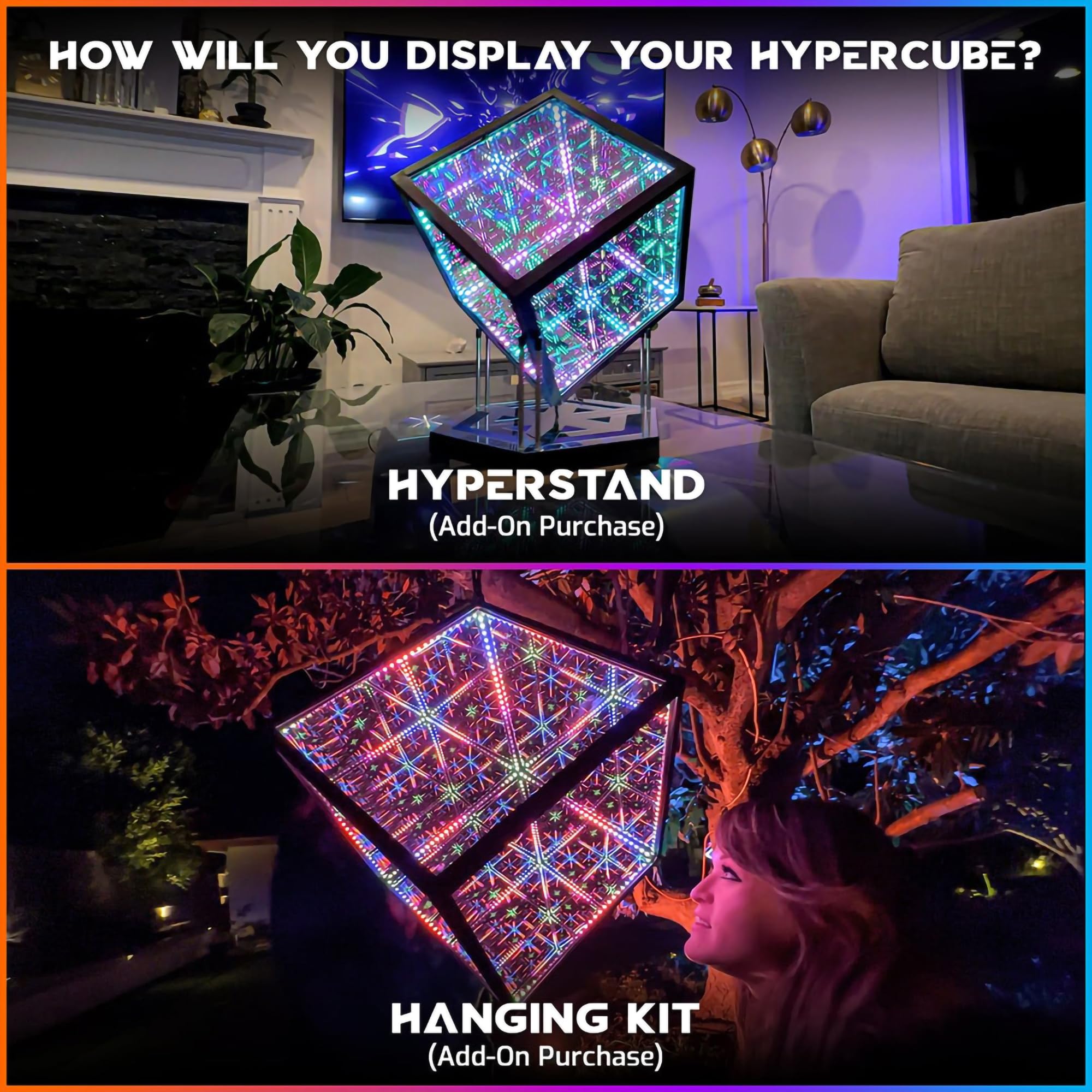 Hyperspace Lighting Co. Infinity Mirror LED Lamp – 4 Sizes