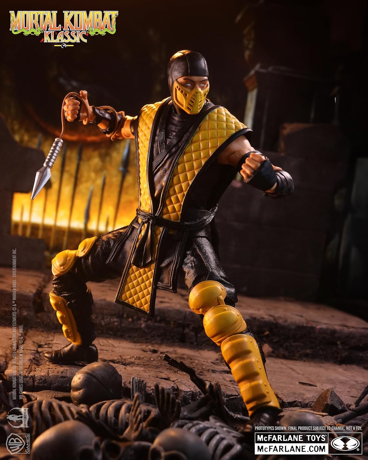 McFarlane Toys- Mortal Kombat Klassic Scorpion 7in Action Figure | Mortal Kombat Klassic 7 Inch Action Figure Wave 1 - Scorpion