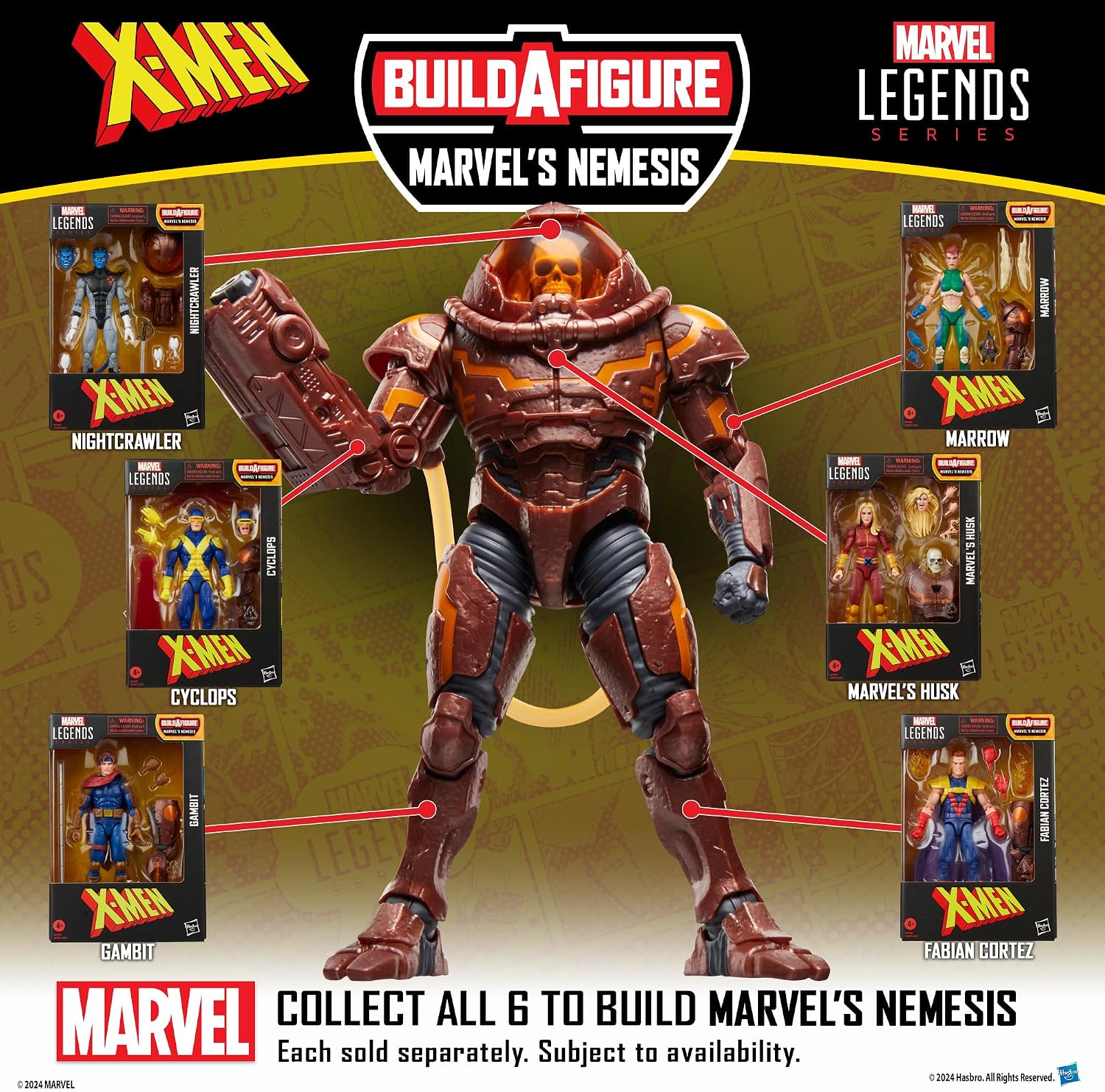 Marvel Legends Series Nightcrawler, X-Men Comics Collectible 6-Inch Scale Action Figure | Marvel Legends X-Men 6 Inch Action Figure BAF Nemesis - X-Force Nightcrawler