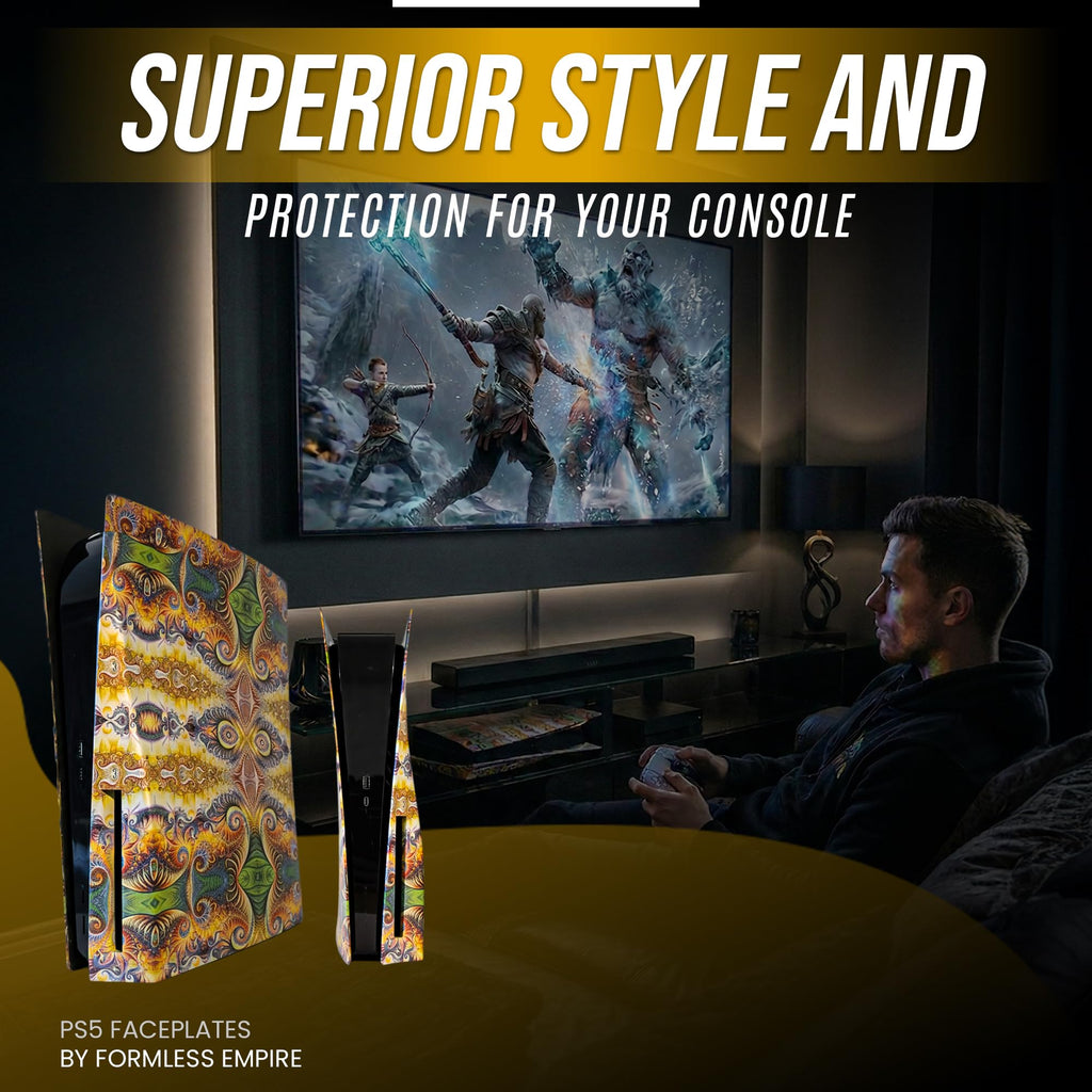 Cover Plates and Faceplate for PS5 Disc Edition, Compatible with PlayStation 5 Original Console, Red and Black Spider Design Replacement Side Panels - Flex Gamingproduct_type