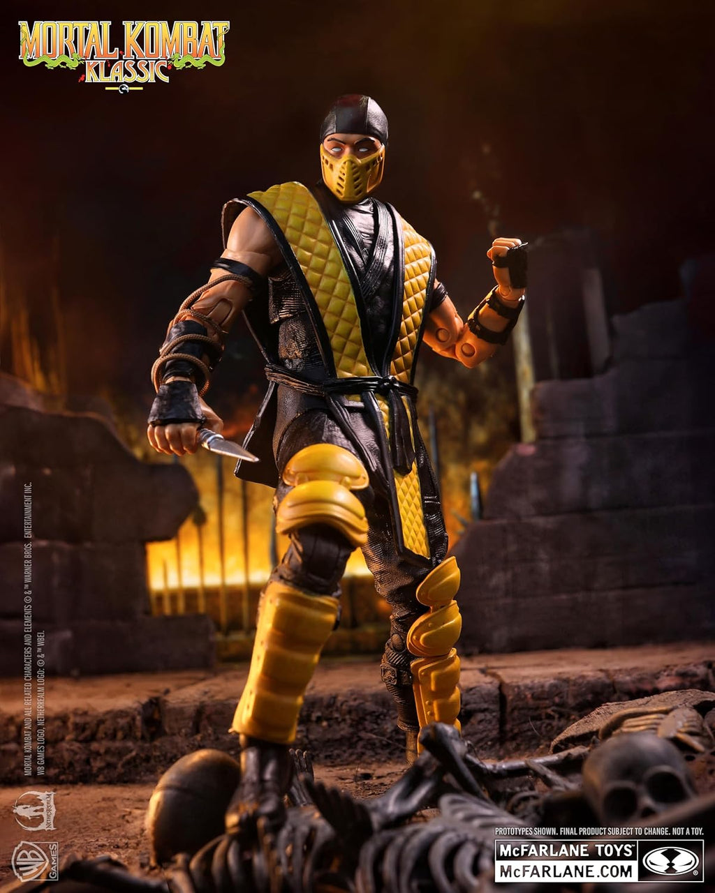McFarlane Toys- Mortal Kombat Klassic Scorpion 7in Action Figure | Mortal Kombat Klassic 7 Inch Action Figure Wave 1 - Scorpion