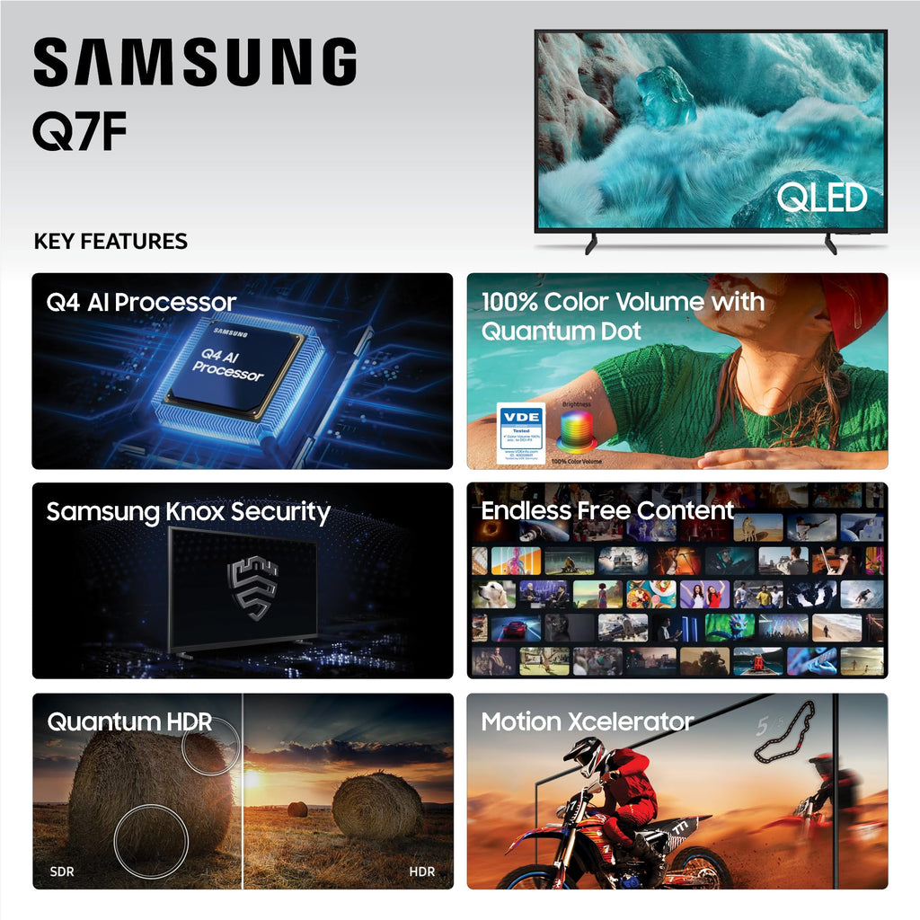 Samsung QLED Q7F & Q6F Series 4K Smart TV – 2 Styles & 7 Sizes