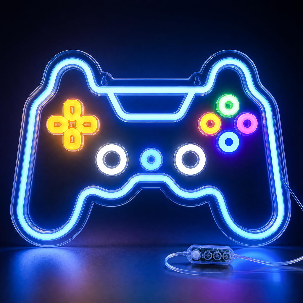 Motion Sensor Gamer Neon Sign Neon Light for Boys Room, Game Controller LED Sign for Gaming Room Decor,Neon Signs USB-Powered With Auto-on/off Switch,Gamer Gifts for Teens,Boys,Kids - Flex Gamingproduct_type