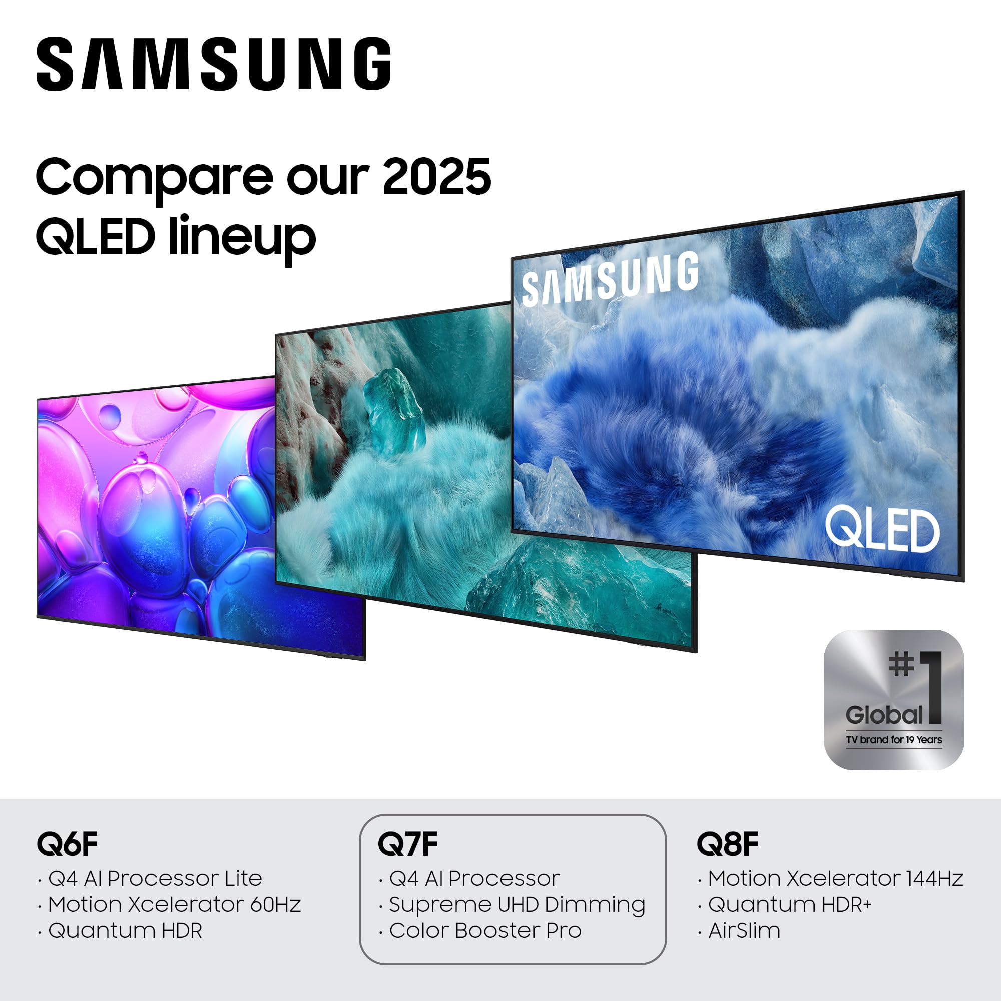 Samsung QLED Q7F & Q6F Series 4K Smart TV – 2 Styles & 7 Sizes