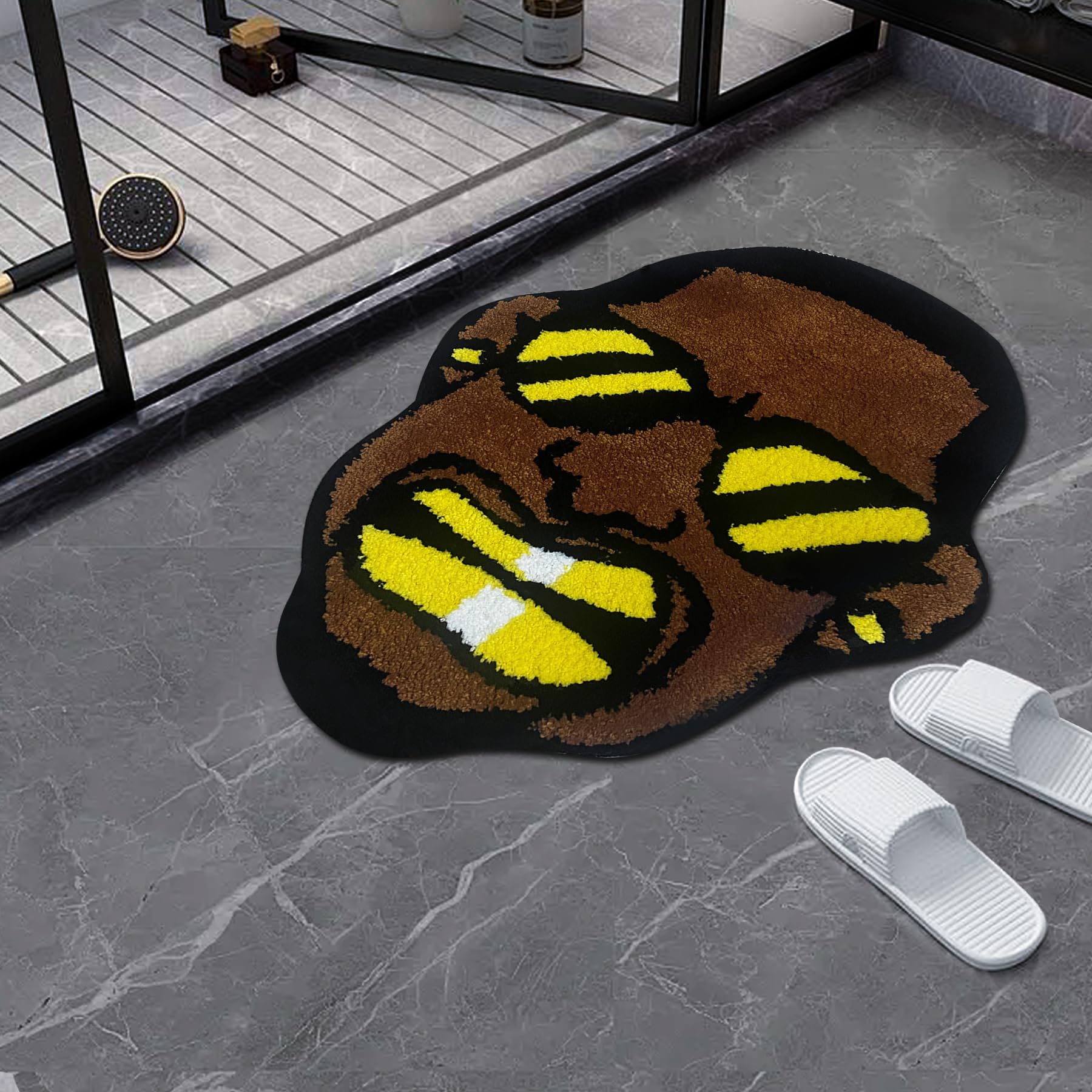Graduation Bear Rug - Hypebeast Room Decor, Ultra-Soft Hypebeast Rugs with TPR Non-Slip Backing, Trendy Cloud-Like Plush Cute Carpet, Cool Rugs for Bedroom & Man Cave (28"x28") - Flex Gamingproduct_type