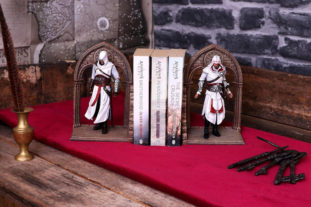 Nemesis Now Assassins Creed Altair and Ezio Bookends, Hand-Painted Resin, Officially Licensed Library and Gaming Decor, 24cm