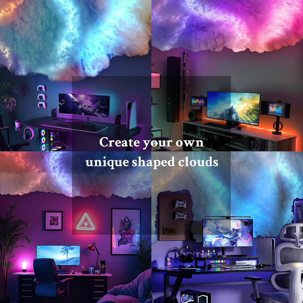 Fusehome 3D Cotton Thundercloud RGB LED Light – 2 Sizes