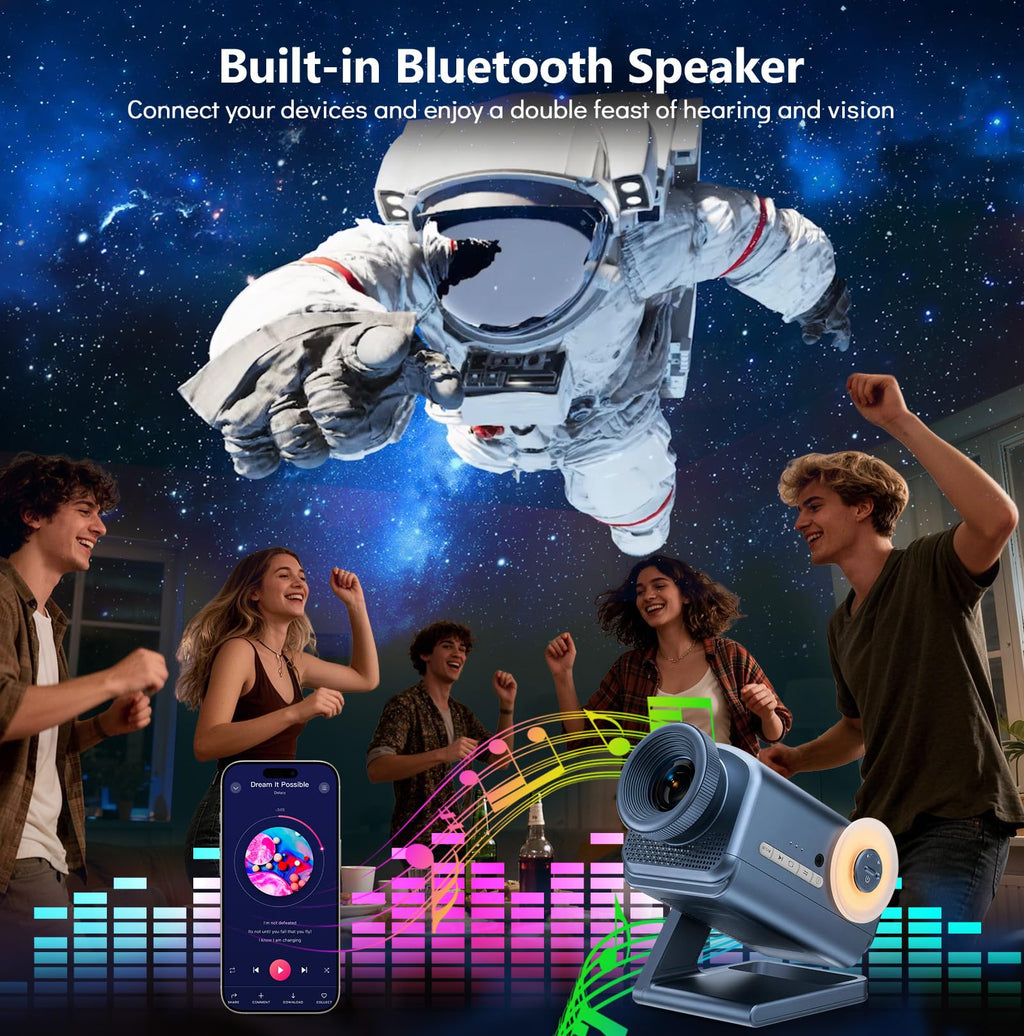 Rossetta 3D Projector with 60 Scenes, Galaxy Star Projector for Room Decor | Bluetooth Speaker, 1H/2H Timer & Remote, Night Light for Bedroom, Party, Christmas & Birthday Gifts for Adults, Girls, Boys