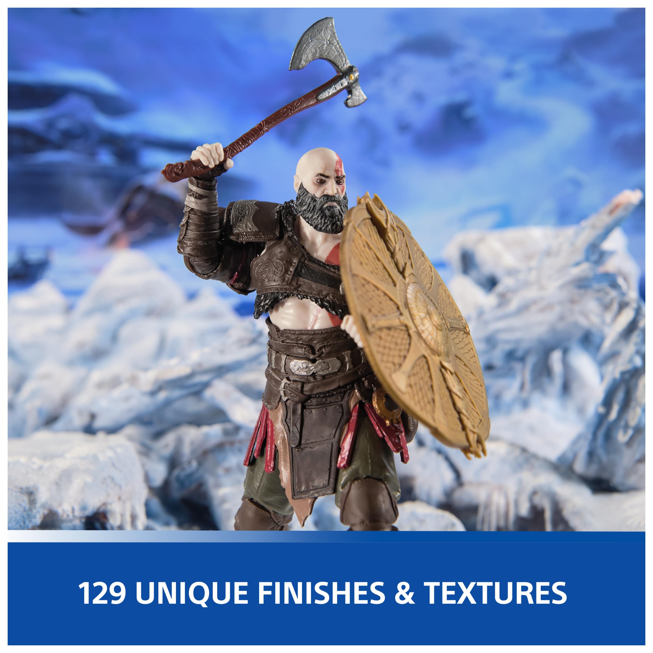 PlayStation God of War Ragnarok, 6” Atreus Action Figure with 4 Accessories, The Shapes Collection, for PS5 Fans & Collectors Ages 17+