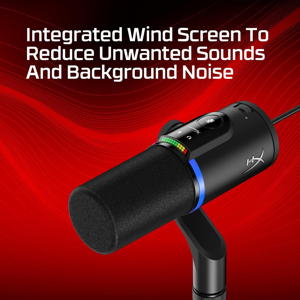 HyperX FlipCast Streaming XLR/USB Dynamic Microphone for PC, MacOS, PlayStation, Nintendo Switch, Broadcast Quality, USB, XLR, Universal Mount, Black