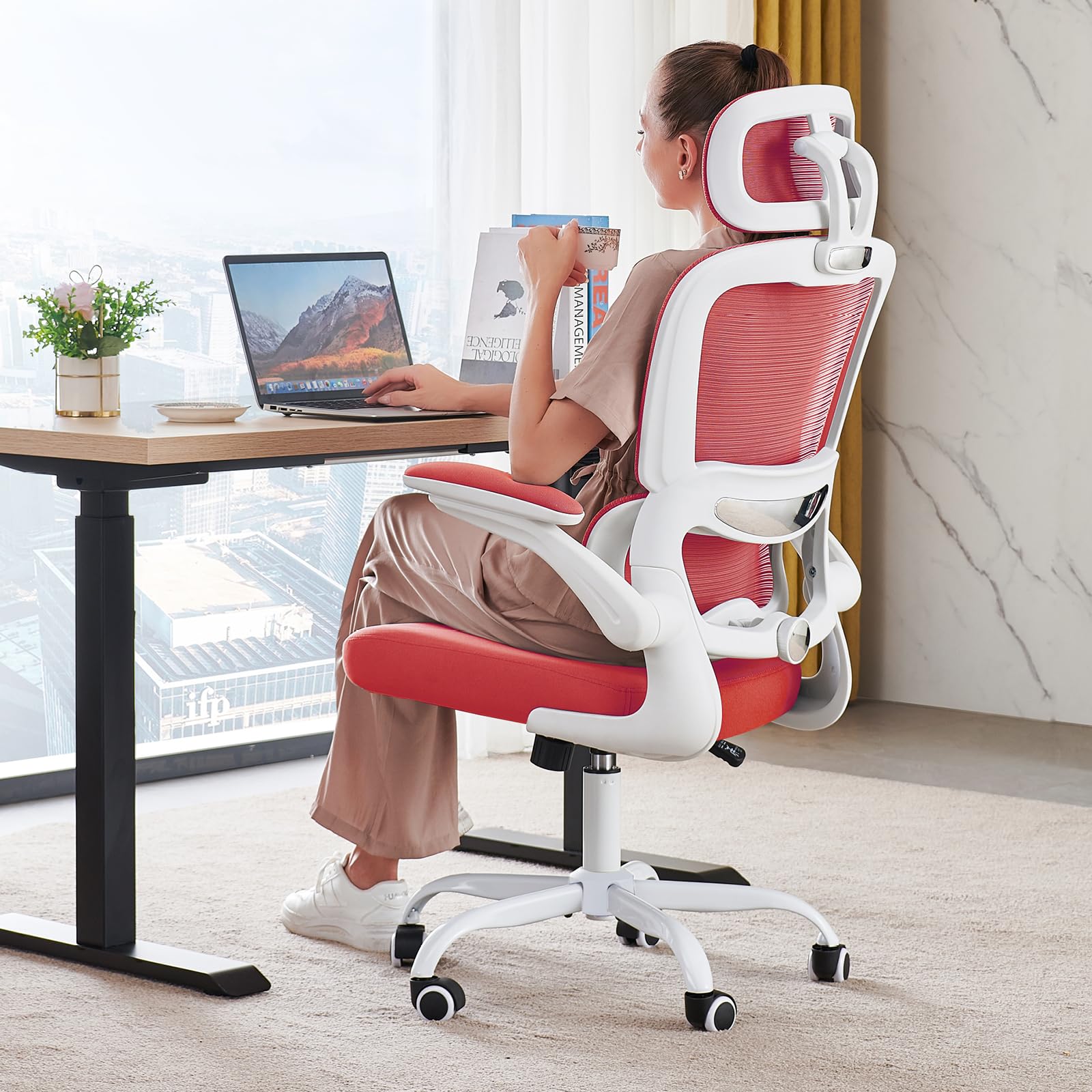 TRALT Office Chair Ergonomic Desk Chair, 330 LBS Home Mesh Office Desk Chairs with Wheels, Comfortable Gaming Chairs (1, Black) - Flex Gamingproduct_type