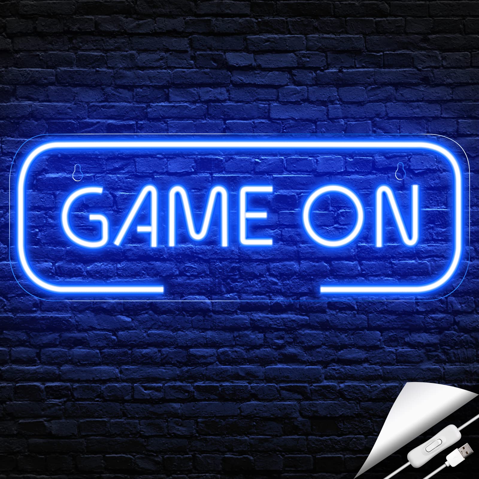 Kavaas Gamer Neon Sign, UV Printed Gaming Neon Sign for Gamer Room Decor - LED Video Game Neon Lights for Bedroom Boys, Gaming Wall decor - Best Gamer Gifts for Teenage Boys, Christmas - Flex Gamingproduct_type