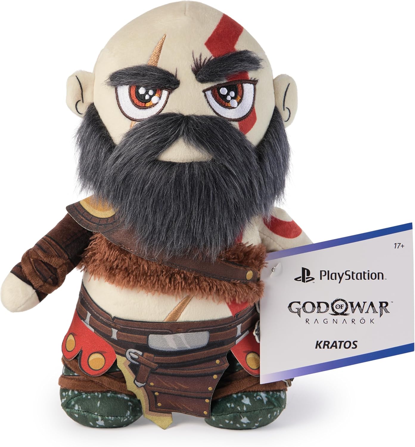 PlayStation God of War Ragnarök Kratos 10-Inch Collector Plush | Premium Collector Plush, Captures Kratos in Cuddly Form, Iconic Red Tattoos, Must-Have Shelf Accessory for PS5 Gamers