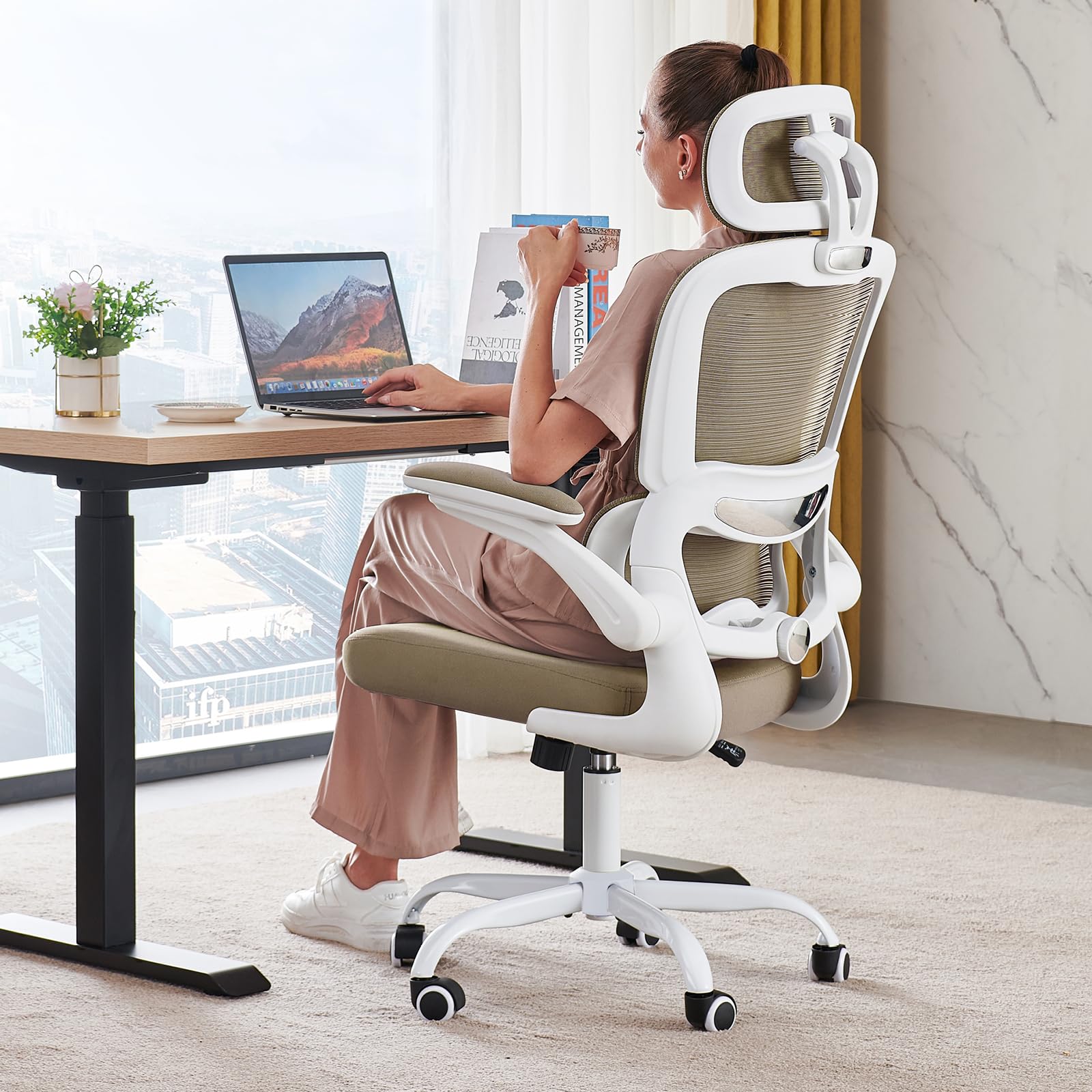 TRALT Office Chair Ergonomic Desk Chair, 330 LBS Home Mesh Office Desk Chairs with Wheels, Comfortable Gaming Chairs (1, Black) - Flex Gamingproduct_type