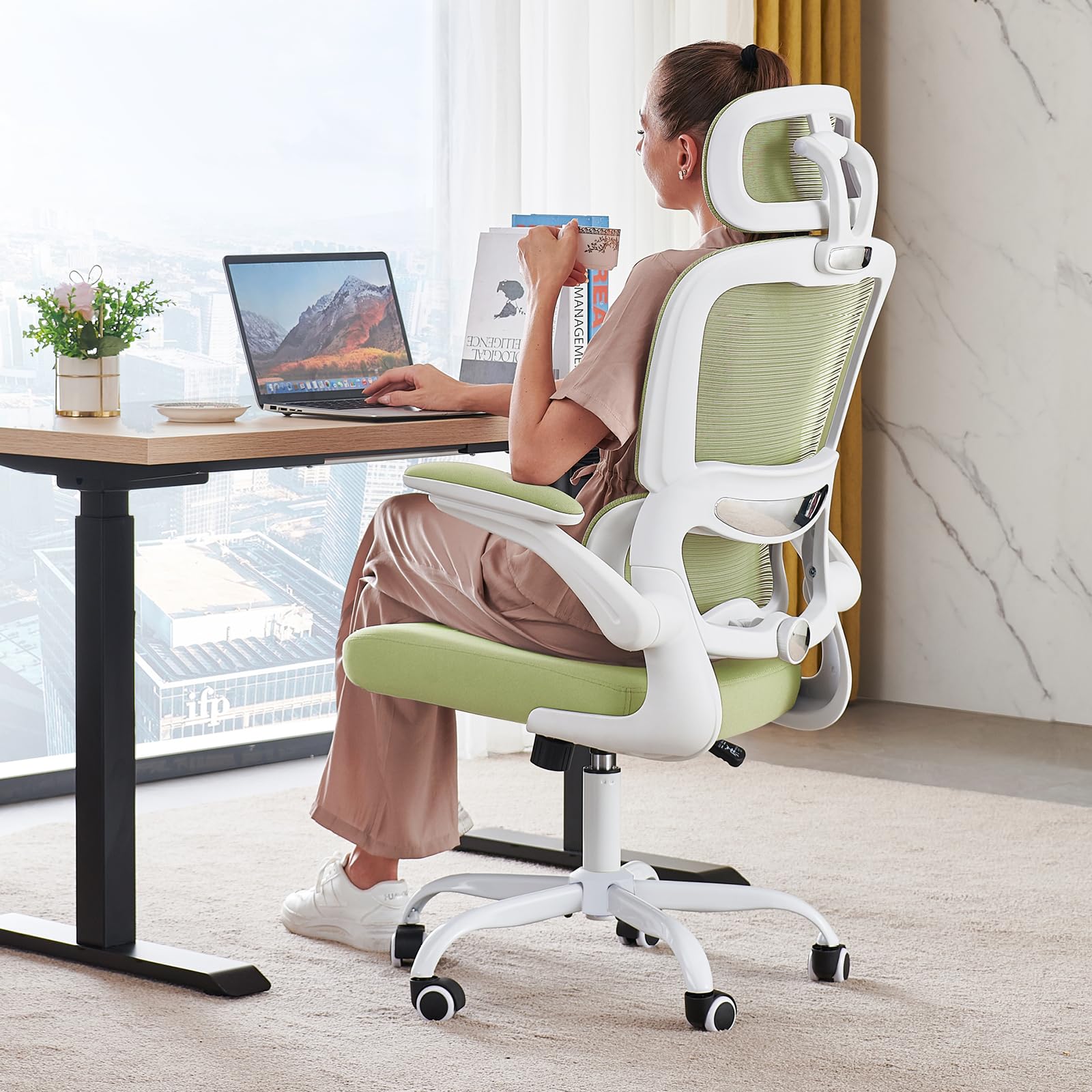 TRALT Office Chair Ergonomic Desk Chair, 330 LBS Home Mesh Office Desk Chairs with Wheels, Comfortable Gaming Chairs (1, Black) - Flex Gamingproduct_type