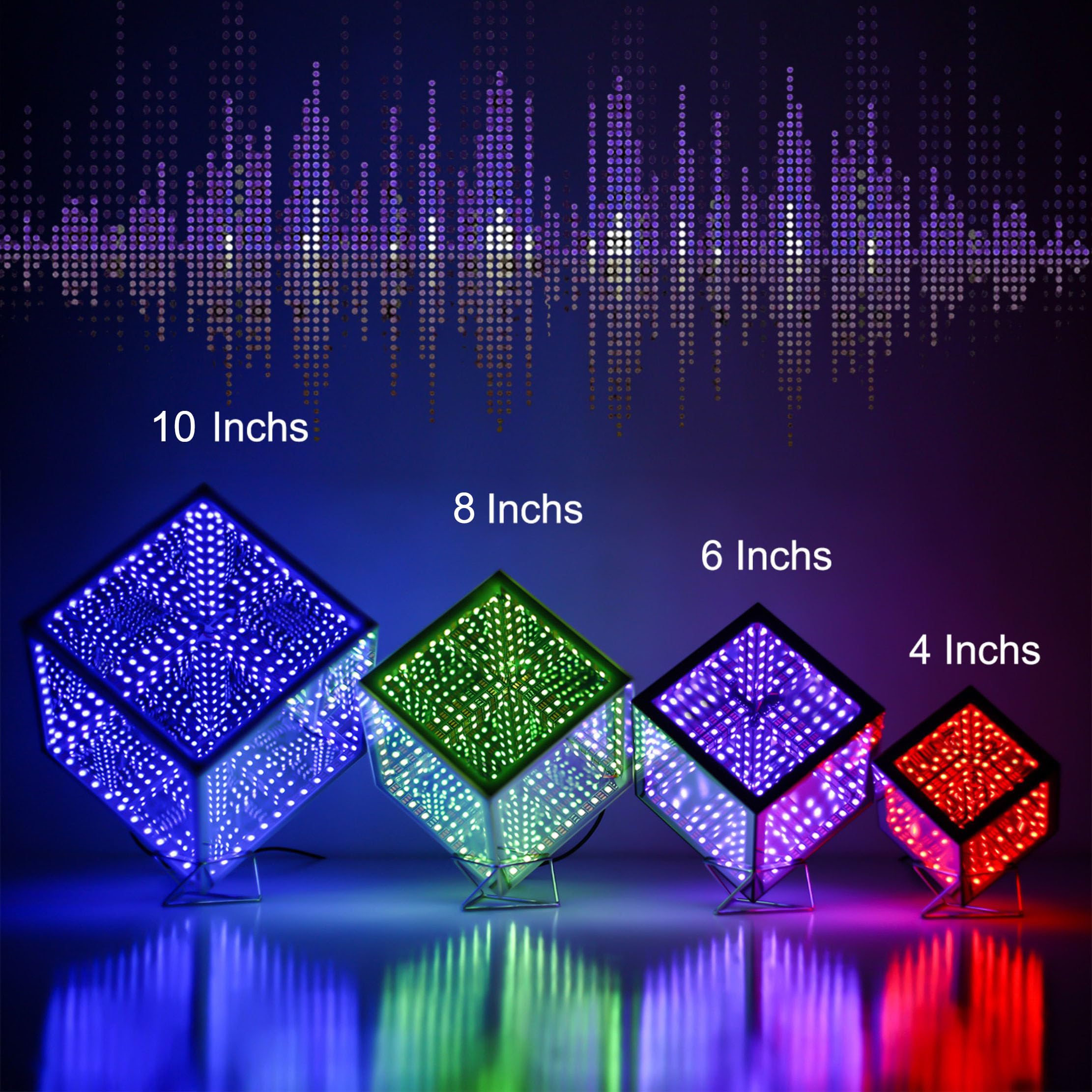 Heepulor Infinity Mirror Hyper Cube LED Lamp – 4 Sizes