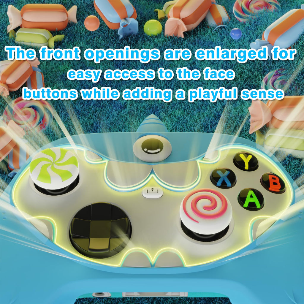 PlayVital MonoEye Monster Controller Skin for Xbox Series X/S - Cute Anti-Slip Silicone Cover Case with 4 Candy Thumb Grip Caps & Stickers, Full Protection Set, Green - Flex Gamingproduct_type