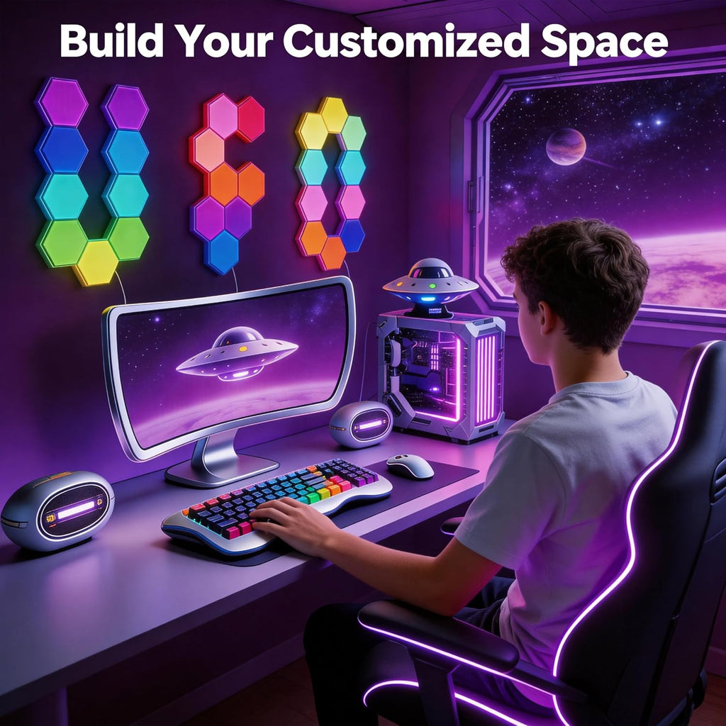 NIUCOO RGB Hexagon LED Wall Panels – 3 Sizes