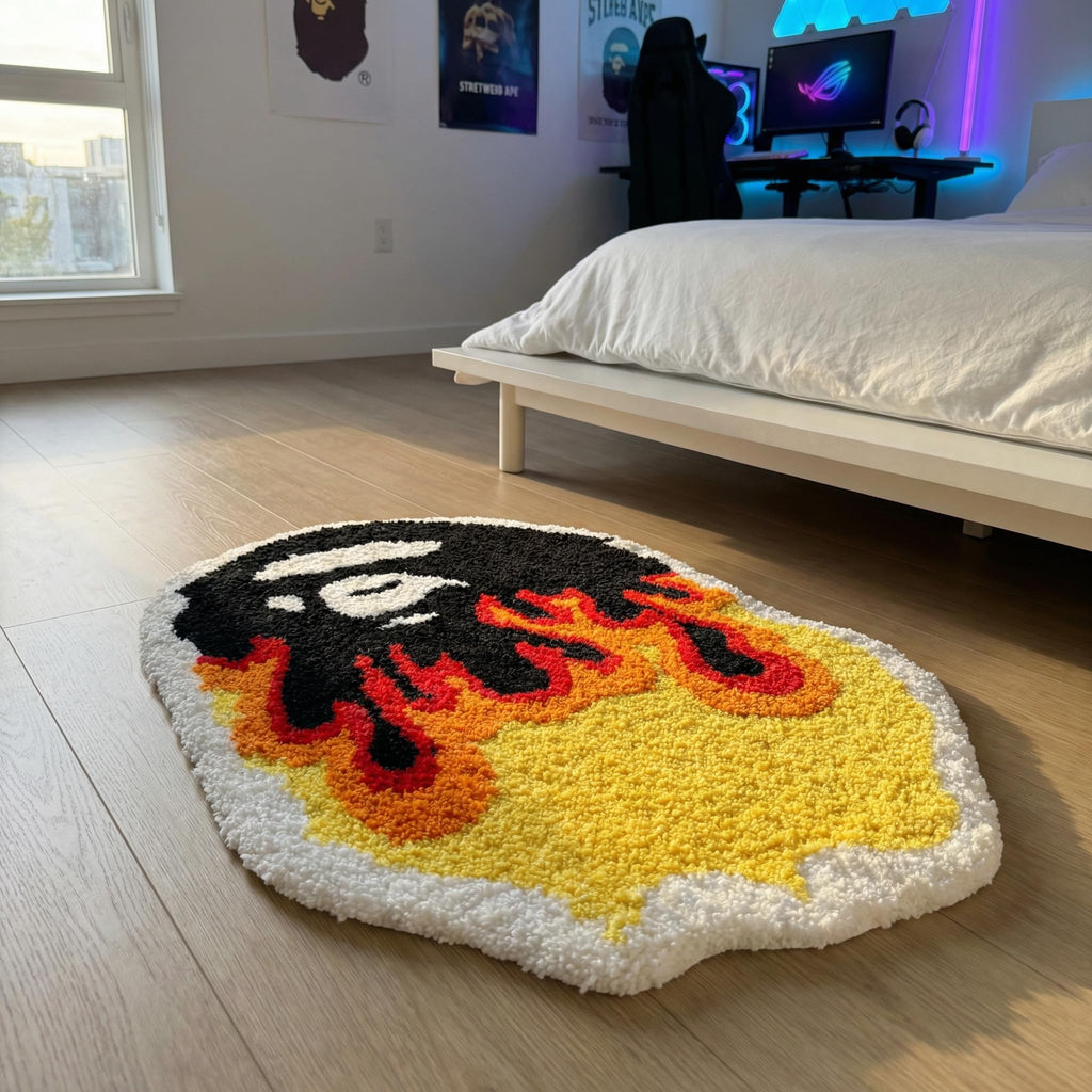 Graduation Bear Rug - Hypebeast Room Decor, Ultra-Soft Hypebeast Rugs with TPR Non-Slip Backing, Trendy Cloud-Like Plush Cute Carpet, Cool Rugs for Bedroom & Man Cave (28"x28") - Flex Gamingproduct_type
