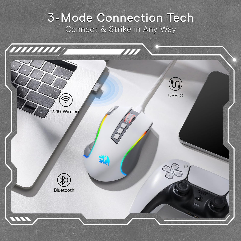 Redragon M612 Predator RGB Gaming Mouse, 8000 DPI Wired Optical Mouse with 11 Programmable Buttons & 5 Backlit Modes, Software Supports DIY Keybinds Rapid Fire Button - Flex Gamingproduct_type