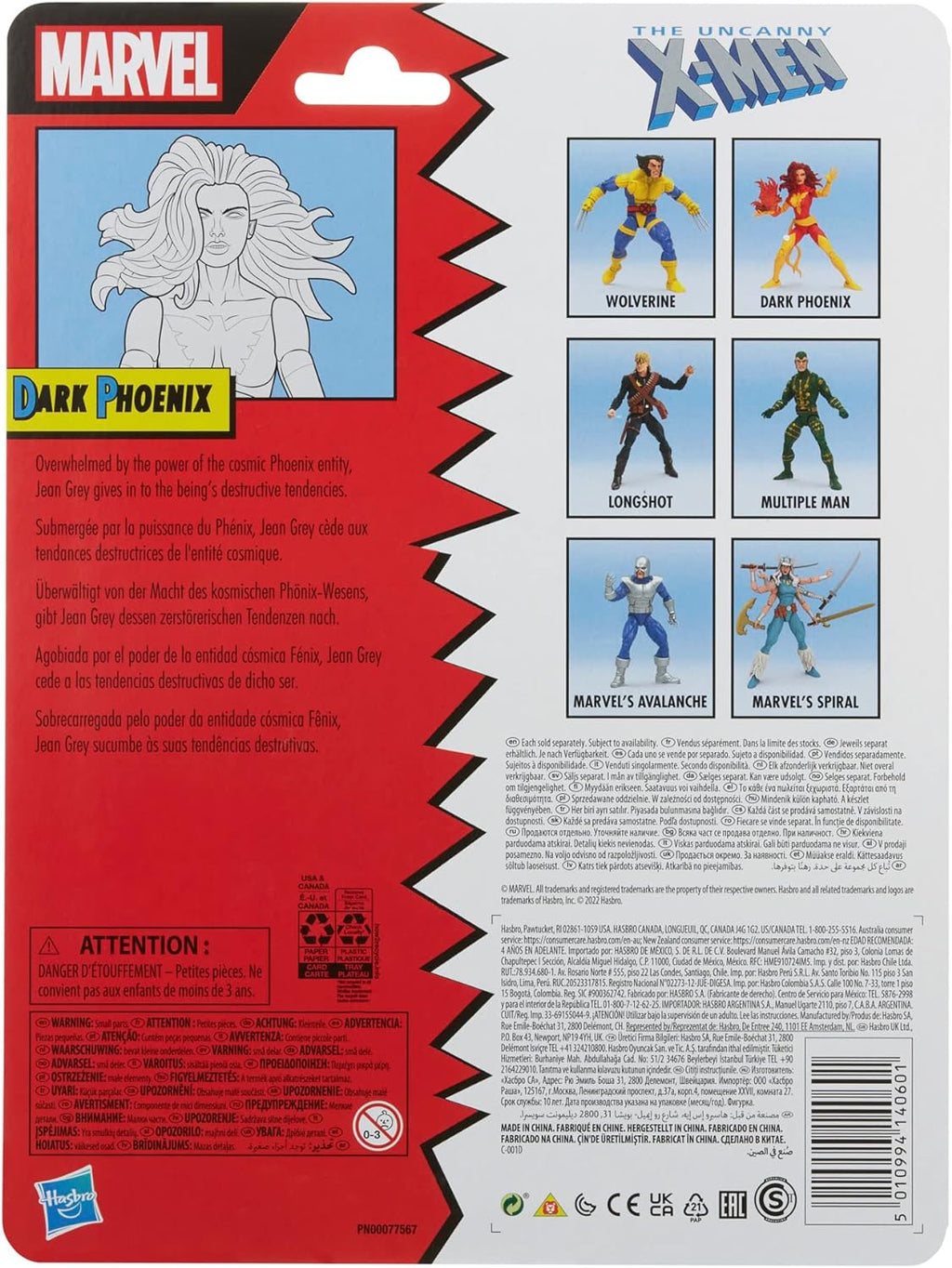 Marvel Legends Series X-Men Classic Dark Phoenix 6-inch Action Figure Toy,for 4+ Years, 3 Accessories | Marvel Legends Retro 6 Inch Action Figure X-Men Classic Series 2 - Dark Phoenix