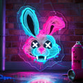 Bunny Neon Sign, Rabbit Neon Signs for Wall Decor, Dimmable Acrylic Neon Lights for Room Bedroom Game Room Club Bar Party Decorations, Perfect Gifts