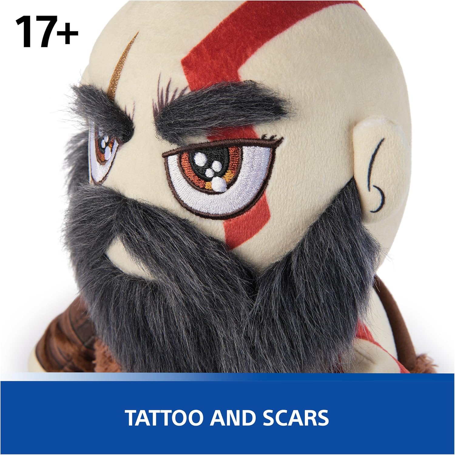 PlayStation God of War Ragnarök Kratos 10-Inch Collector Plush | Premium Collector Plush, Captures Kratos in Cuddly Form, Iconic Red Tattoos, Must-Have Shelf Accessory for PS5 Gamers