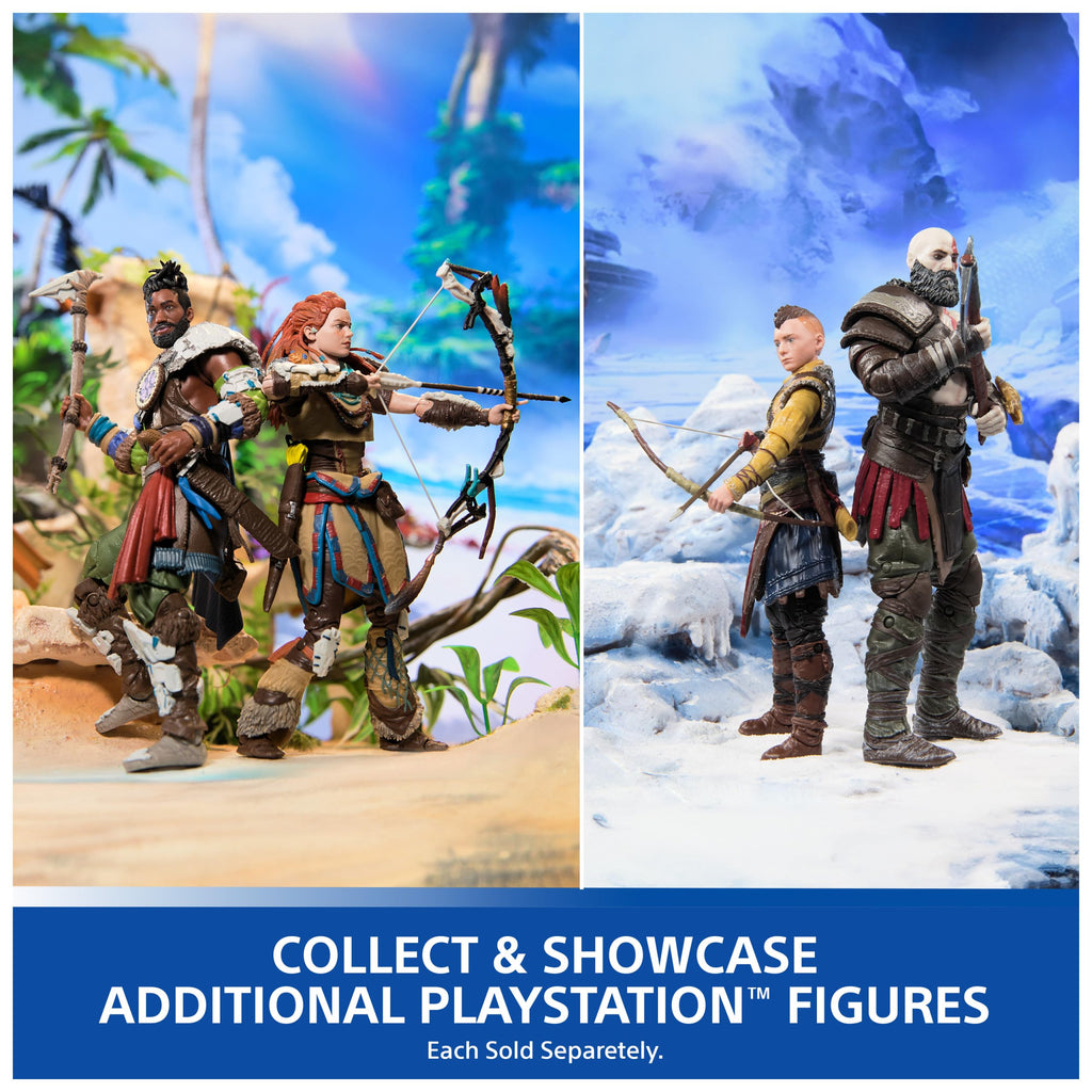 PlayStation God of War Ragnarok, 6” Atreus Action Figure with 4 Accessories, The Shapes Collection, for PS5 Fans & Collectors Ages 17+