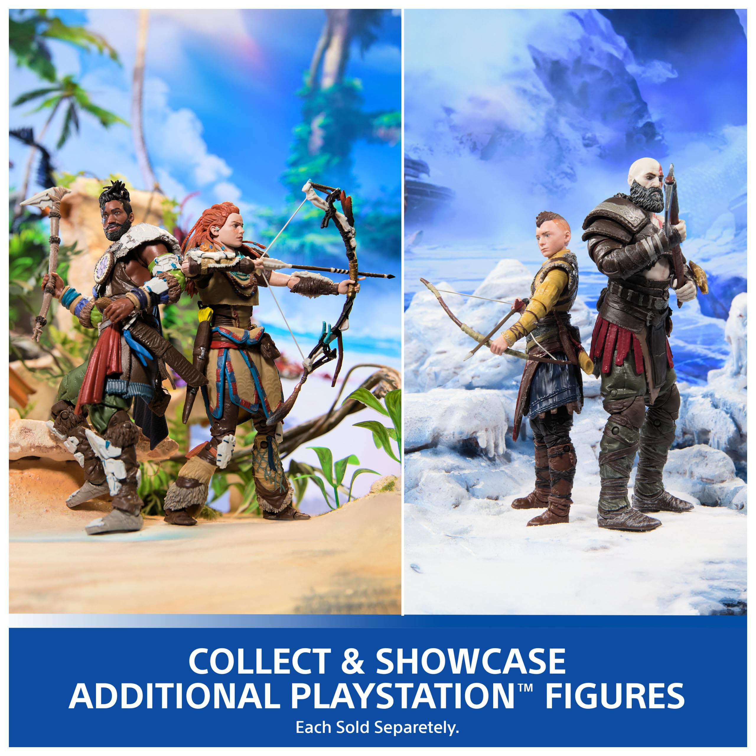 PlayStation God of War Ragnarok, 6” Atreus Action Figure with 4 Accessories, The Shapes Collection, for PS5 Fans & Collectors Ages 17+