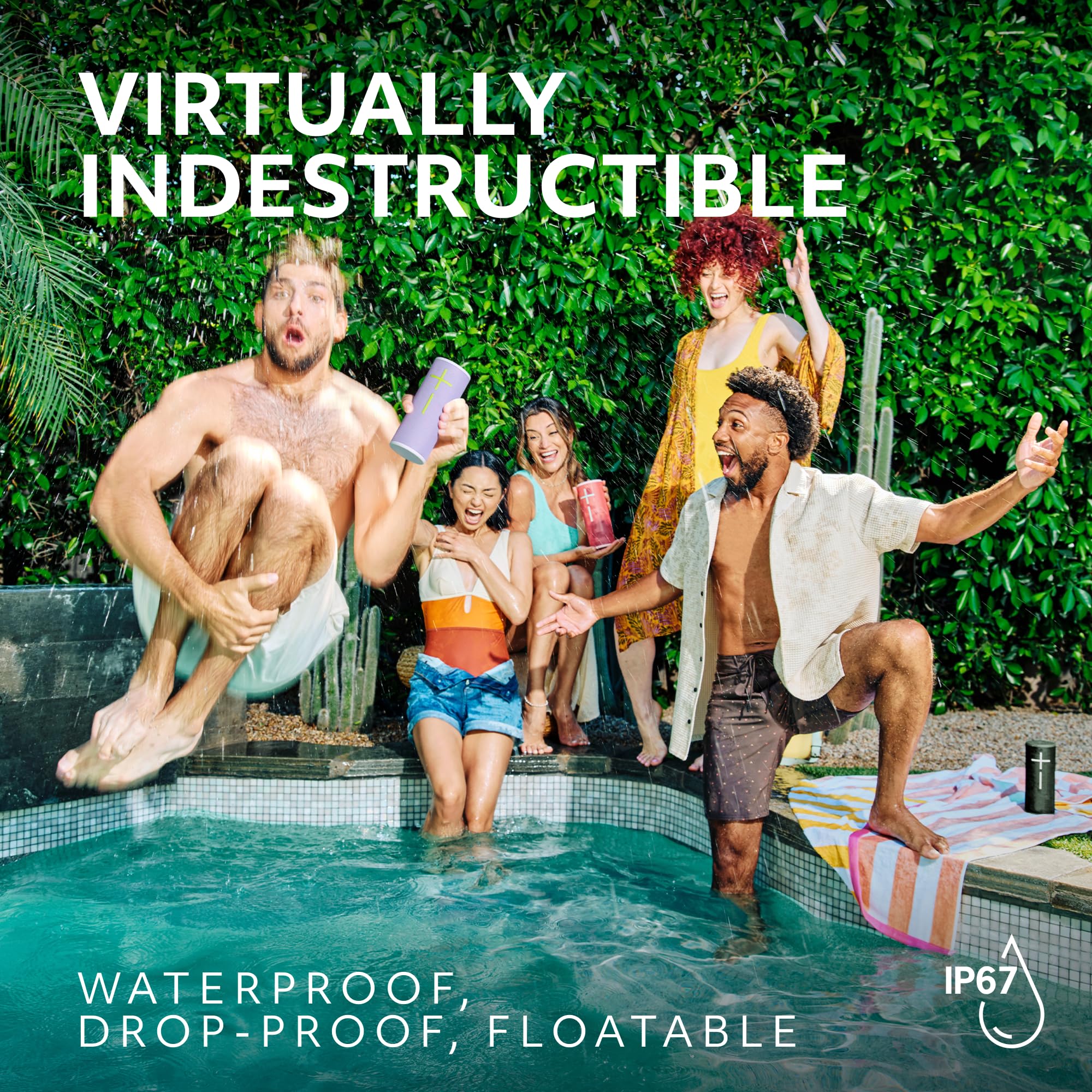 Ultimate Ears Boom 4 Portable Bluetooth Speaker, Waterproof - Blue | Balanced 360-degree sound, clear audio, deep bass, floating design, 15-hour battery life, 147ft (45m) wireless range