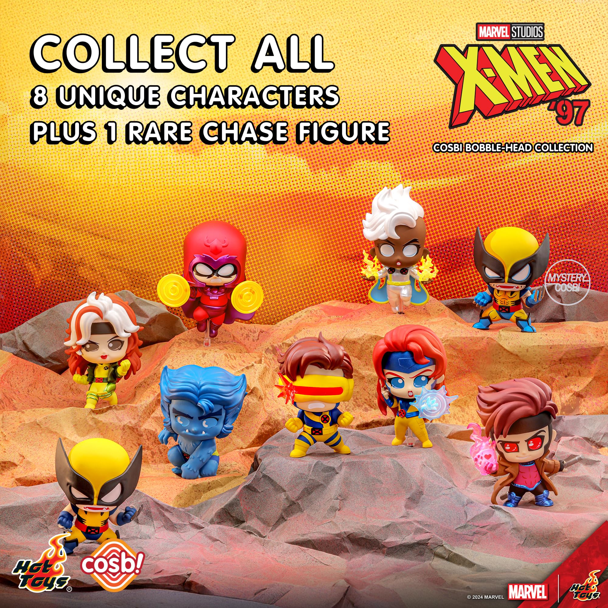 YuMe X-Men 97 Blind Box Collectible Mini Figure & Accessories | Cosbi Bobble Head Collection | Official Marvel Studios Merchandise | Toy Gift for Kids & Adults | 9 Figures to Collect Including 1 Chase