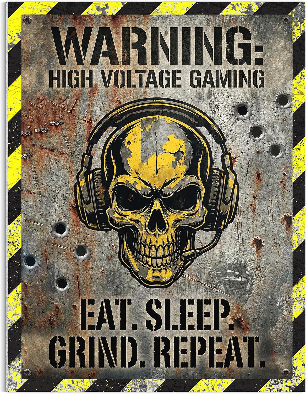 TracyArt Game Room Decor - Eat Sleep Grind Repeat, Posters for Boys Room, Gaming Room Decor, Unframed 13" x 17" - Flex Gamingproduct_type