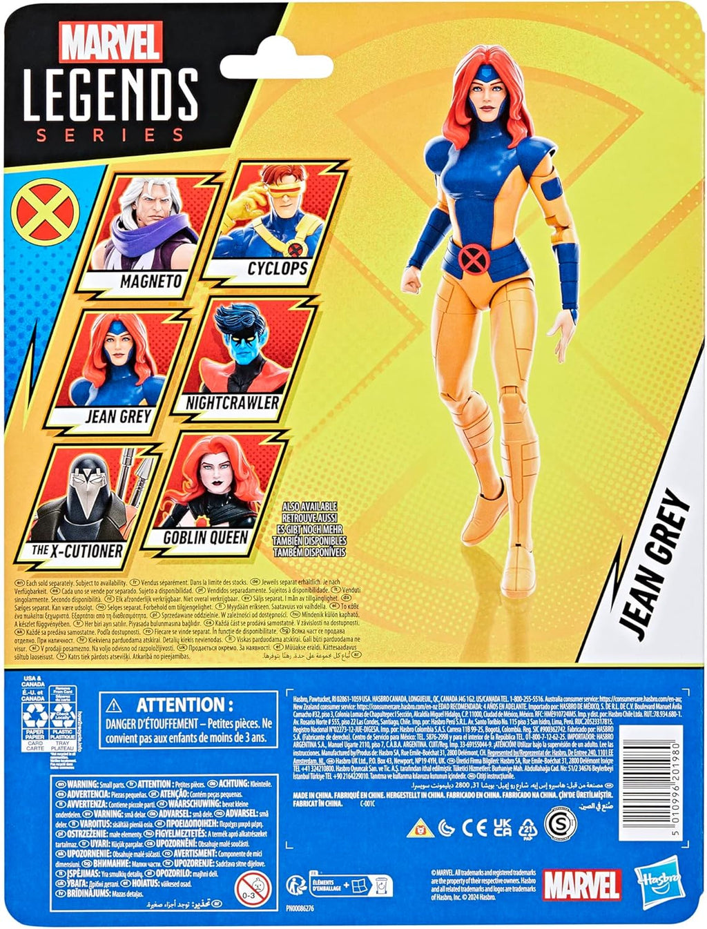 Marvel Legends Series Jean Grey, X-Men ‘97 Collectible 6-Inch Action Figure | Marvel Legends Retro 6 Inch Action Figure X-Men '97 Wave 2 - Jean Grey