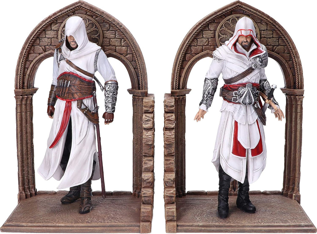 Nemesis Now Assassins Creed Altair and Ezio Bookends, Hand-Painted Resin, Officially Licensed Library and Gaming Decor, 24cm