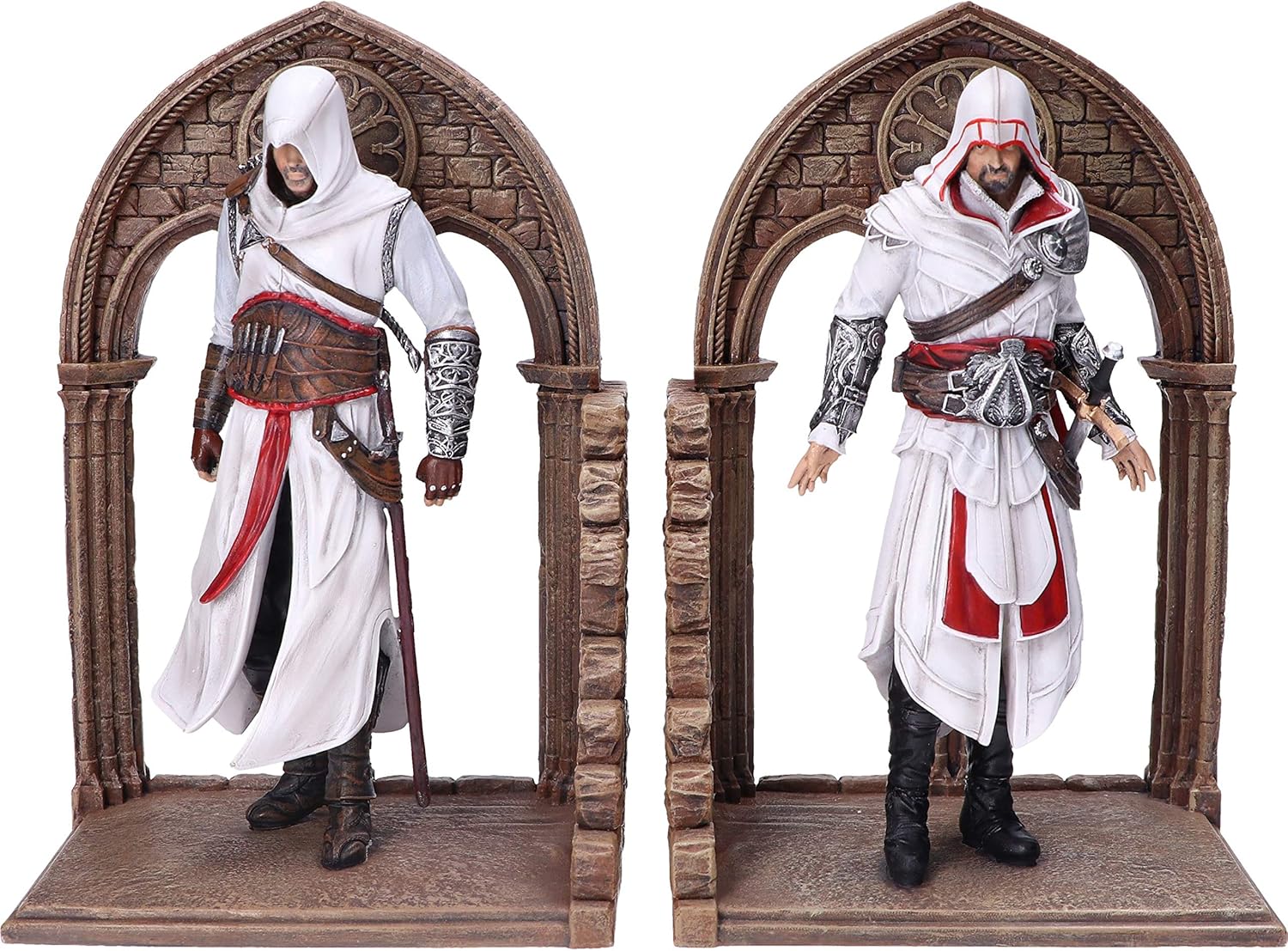 Nemesis Now Assassins Creed Altair and Ezio Bookends, Hand-Painted Resin, Officially Licensed Library and Gaming Decor, 24cm