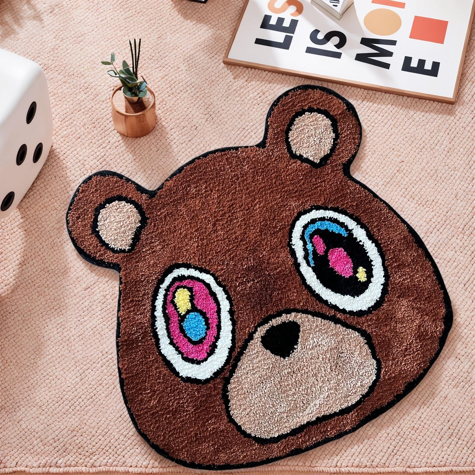 Graduation Bear Rug - Hypebeast Room Decor, Ultra-Soft Hypebeast Rugs with TPR Non-Slip Backing, Trendy Cloud-Like Plush Cute Carpet, Cool Rugs for Bedroom & Man Cave (28"x28") - Flex Gamingproduct_type
