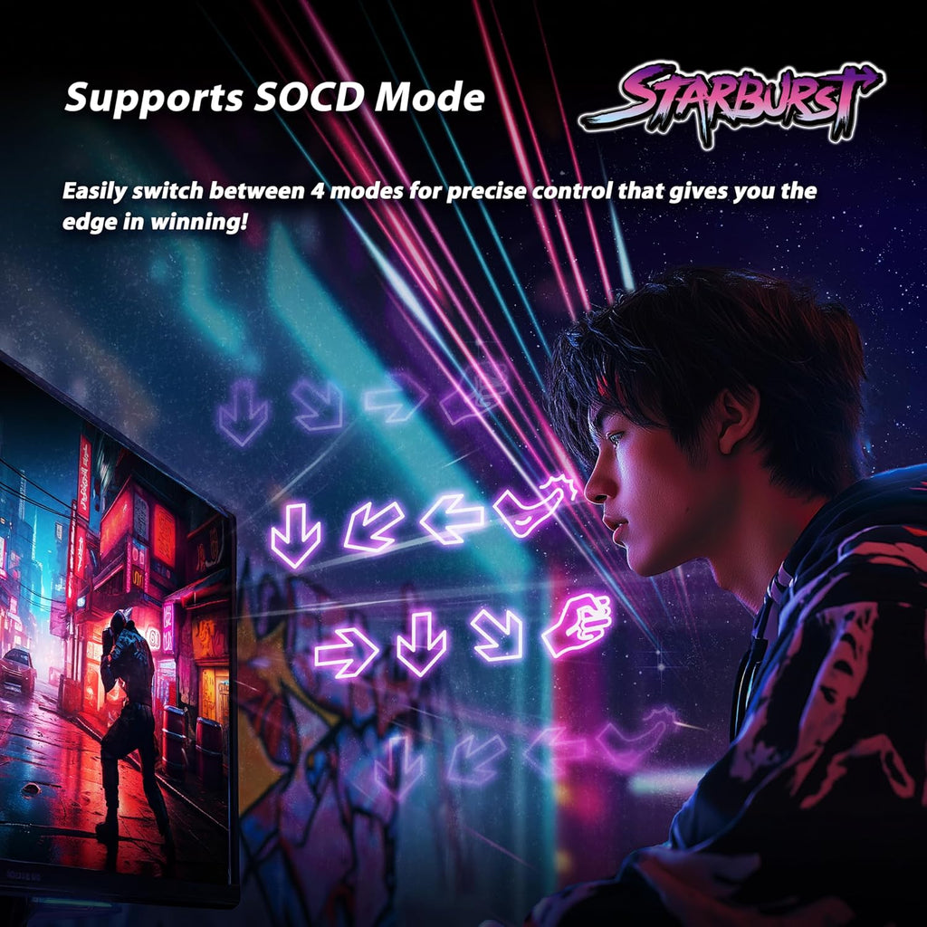 Brook Fighter Starburst All-Button Arcade Controller for PS5, PS4, Xbox Series X|S, NS & NS2, PC – Hot-Swappable Switches, RGB Lighting, Adjustable Angles, Tournament-Grade Performance - Flex Gamingproduct_type