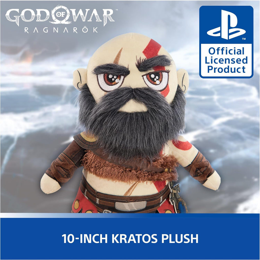 PlayStation God of War Ragnarök Kratos 10-Inch Collector Plush | Premium Collector Plush, Captures Kratos in Cuddly Form, Iconic Red Tattoos, Must-Have Shelf Accessory for PS5 Gamers