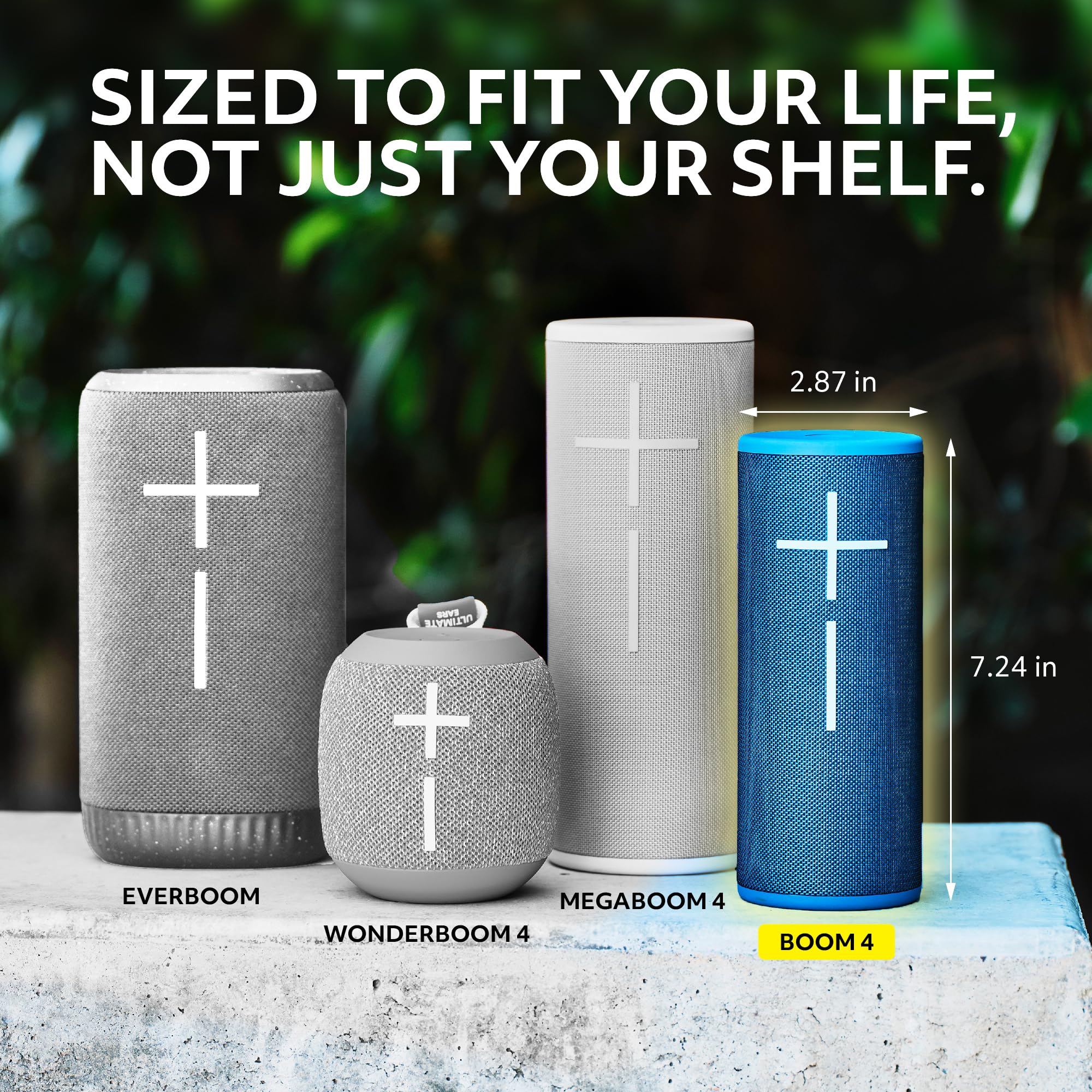 Ultimate Ears Boom 4 Portable Bluetooth Speaker, Waterproof - Blue | Balanced 360-degree sound, clear audio, deep bass, floating design, 15-hour battery life, 147ft (45m) wireless range