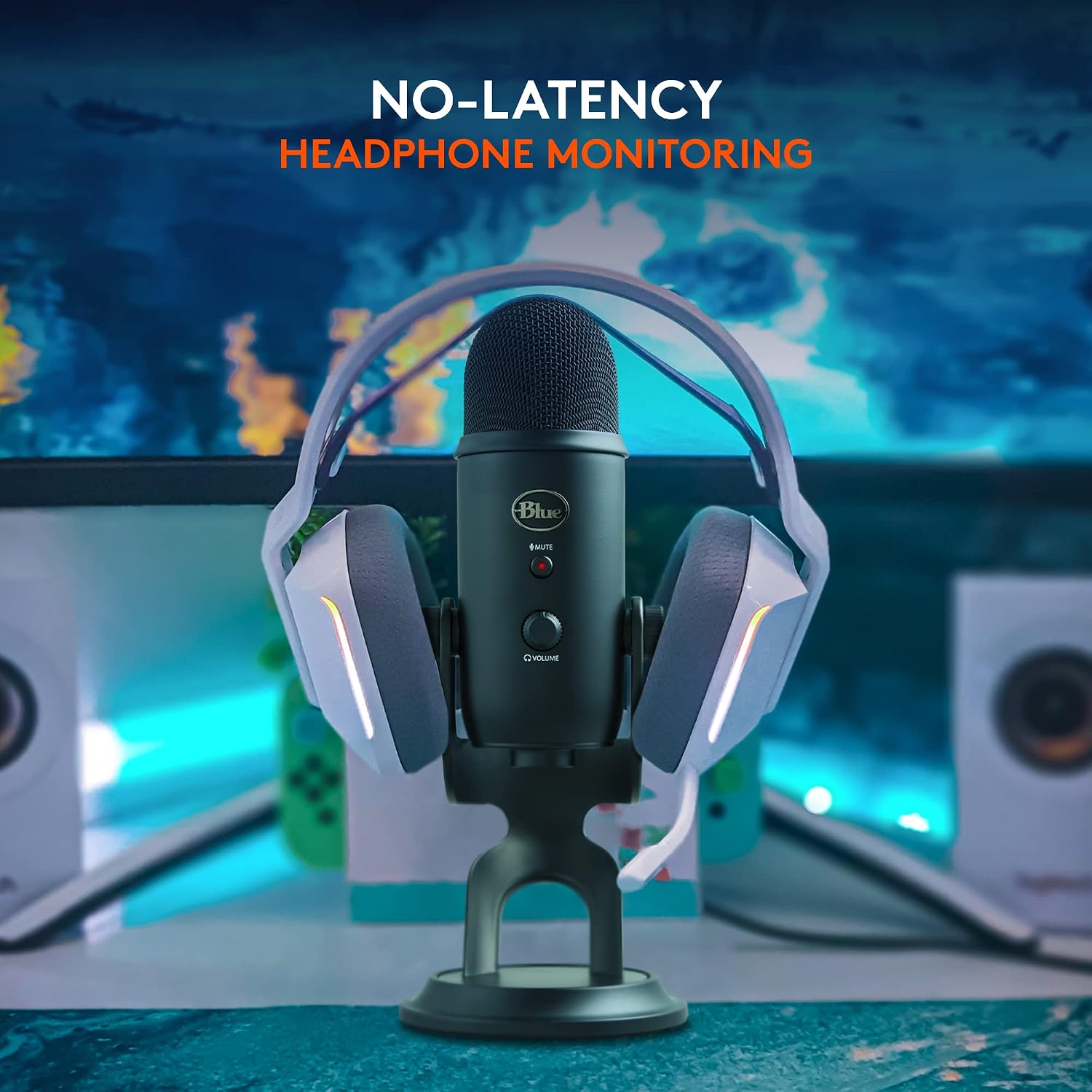 Logitech Creators Blue Yeti USB Microphone for PC, Mac, Gaming, Recording, Streaming, Podcasting, Studio and Computer Condenser Mic with Blue VO!CE effects, 4 Pickup Patterns, Plug and Play - Blackout | VO!CE effects, 4 pickup patterns, plug-and-play oper - Flex Gamingproduct_type